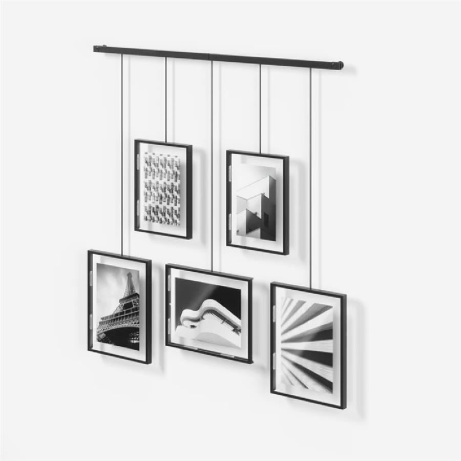 Sergi Duvarı Resim Çerçeveleri, 5'Li Set Siyah Renk