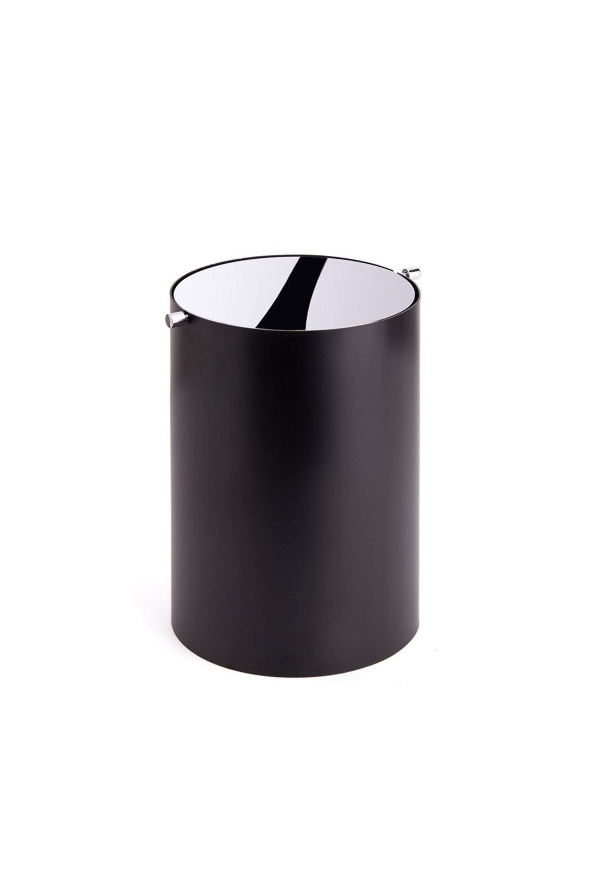 Siyah/Krom Banyo Çöp Kovası 3 Lt Siyah-Krom Renk 253X175X175 mm