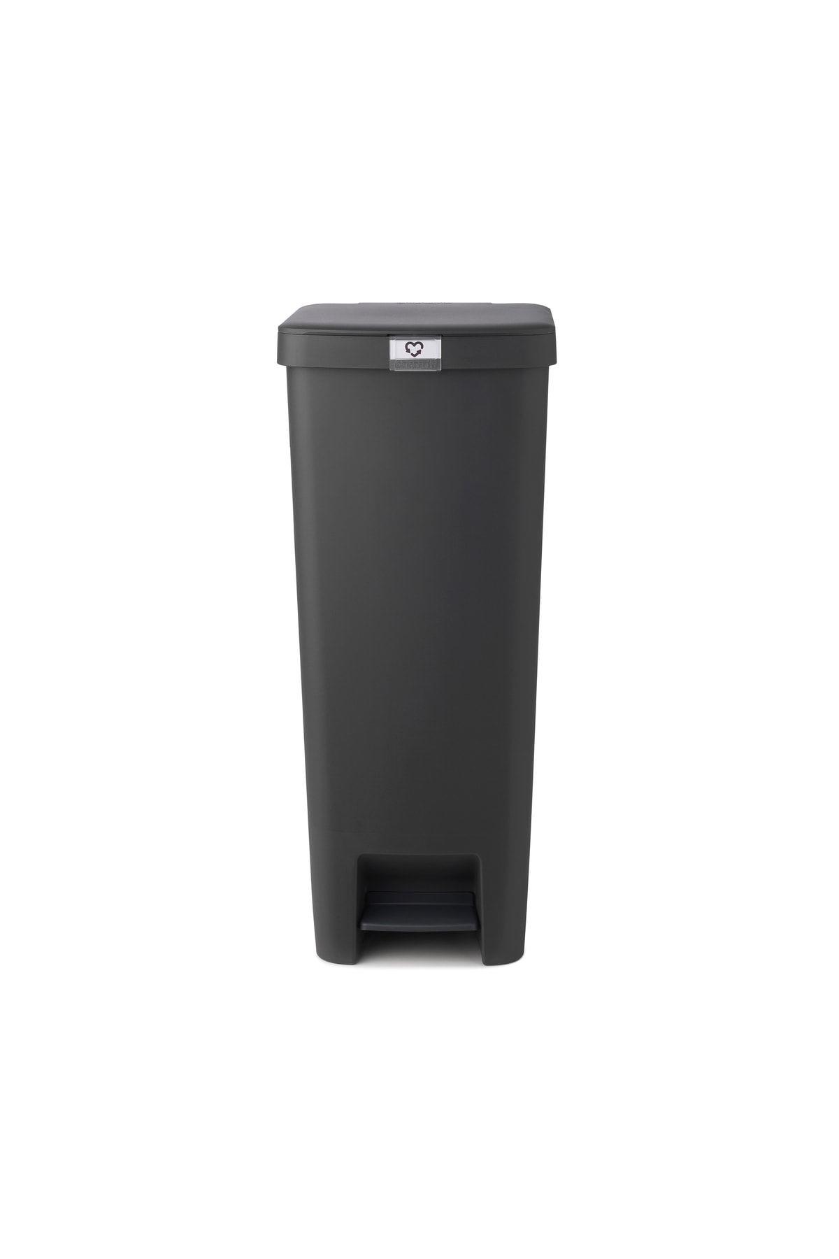 Stepup Koyu Gri Plastik Pedallı Çöp Kutusu 40l