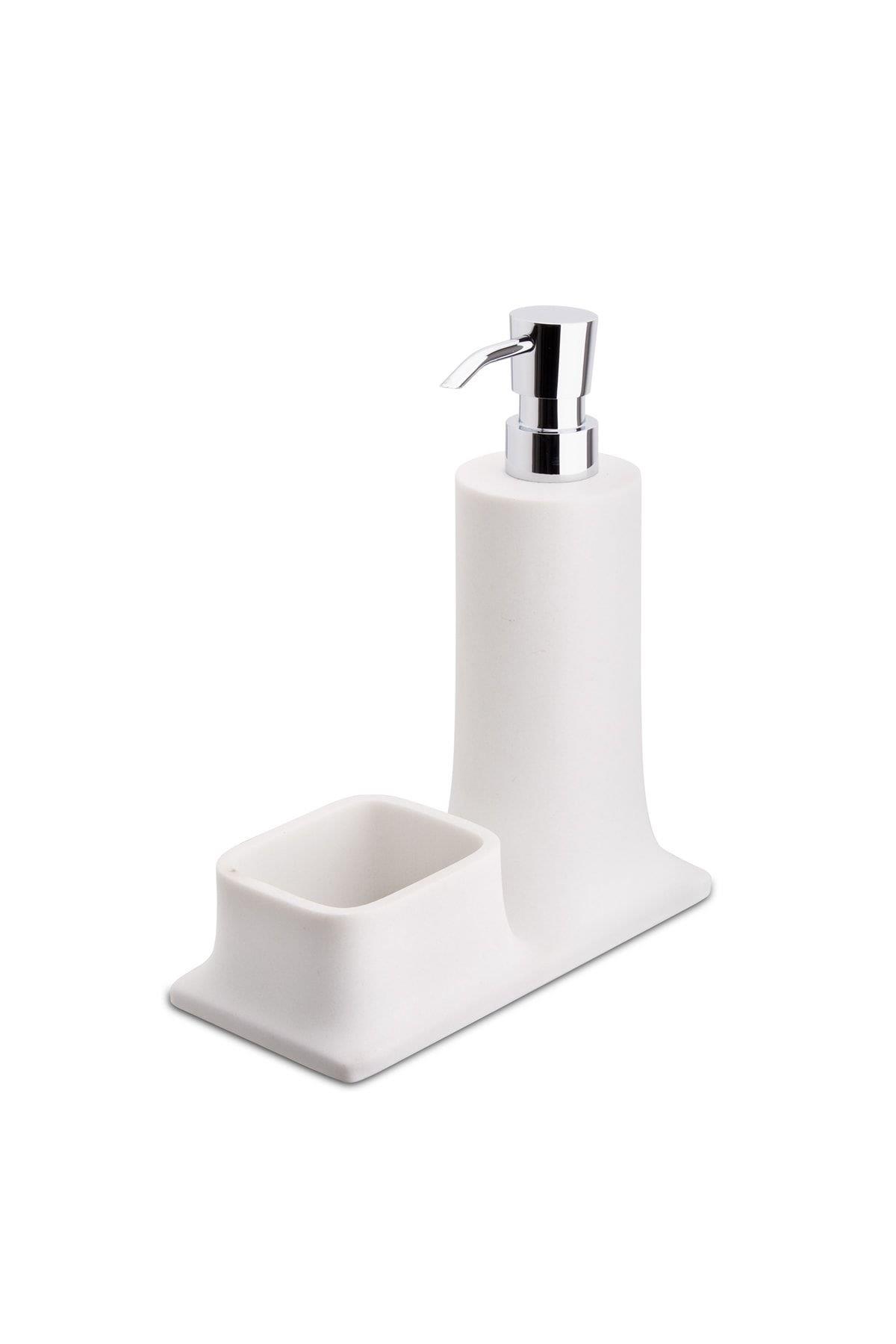 Tezgah Üstü Deterjanlık Ve Süngerlik Beyaz-Krom 216X102X195 mm