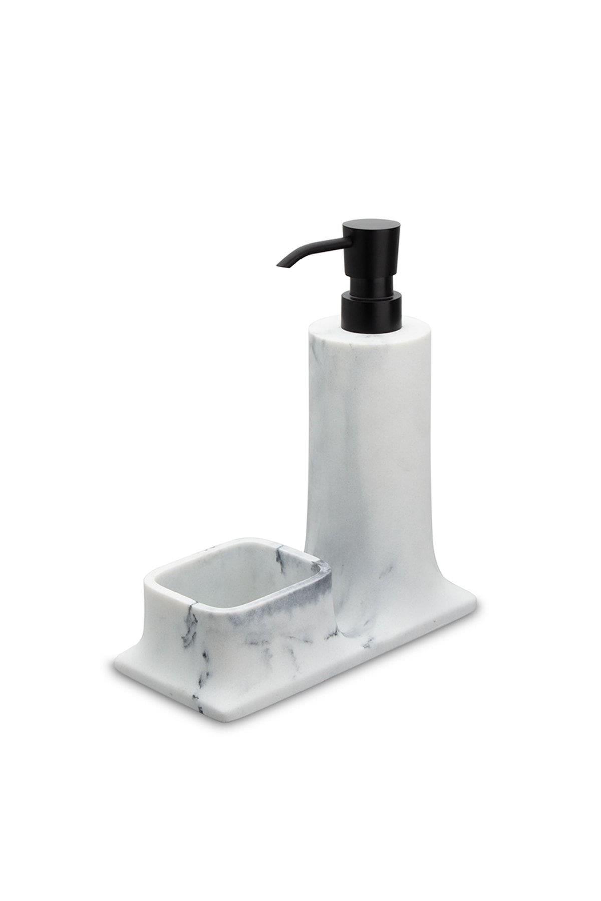 Tezgah Üstü Deterjanlık Ve Süngerlik Mermer Görünümlü-Mat Siyah 216X102X195 mm