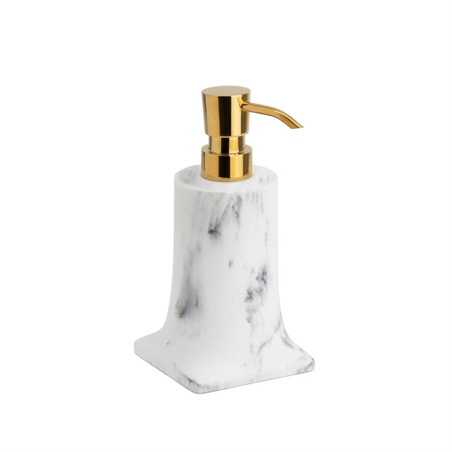 Tezgah Üstü Sıvı Sabunluk 250 Ml Mermer Desenli/Gold 181x91x109 mm