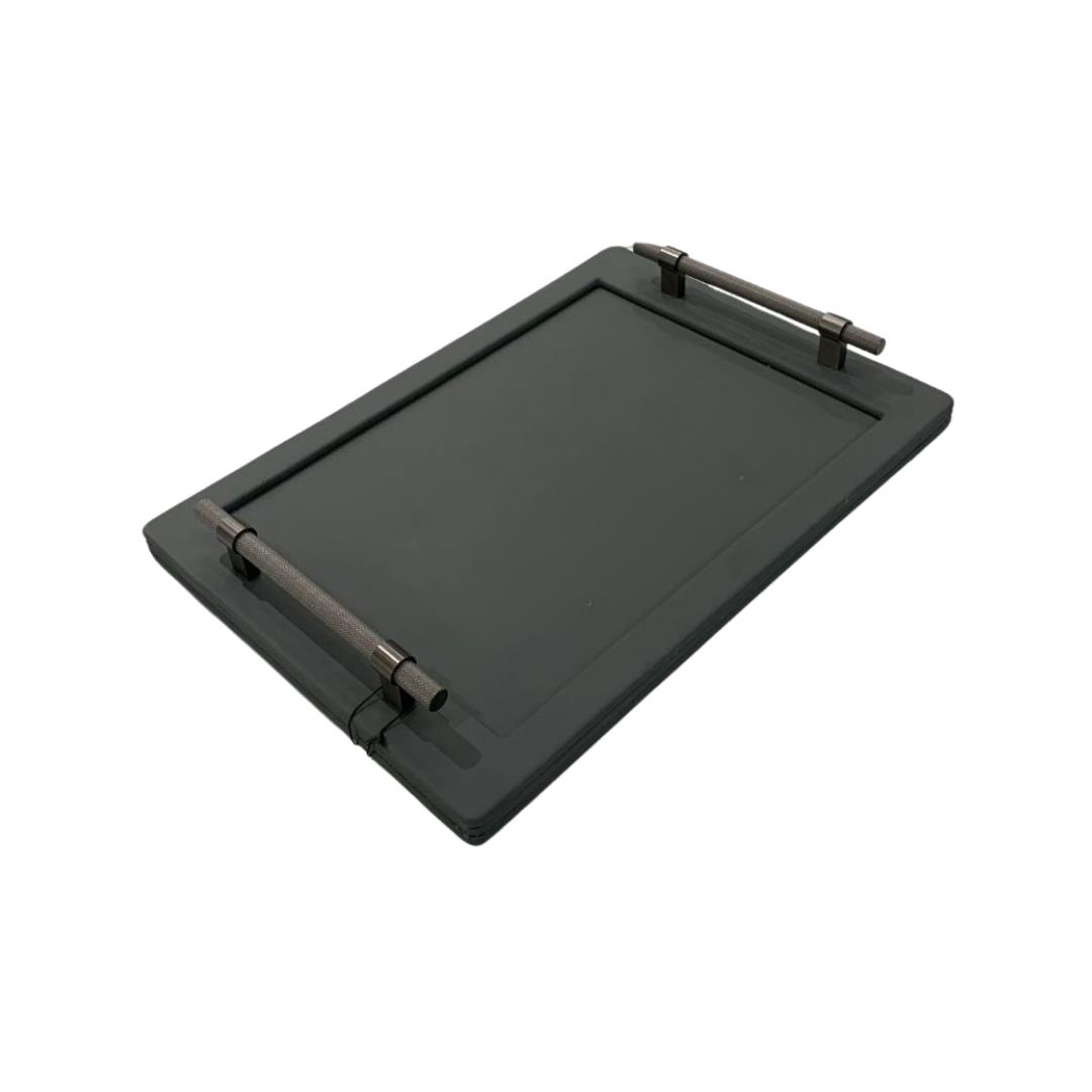 Valencia Deri Tepsi Gri 38X50