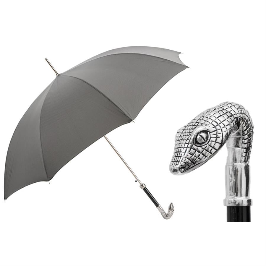 Yılan Başlı Şemsiye Otomatik Açılır - %100 Polyester - Metal Sap Uzunluk: 95 Cm - Çap: 110 Cm