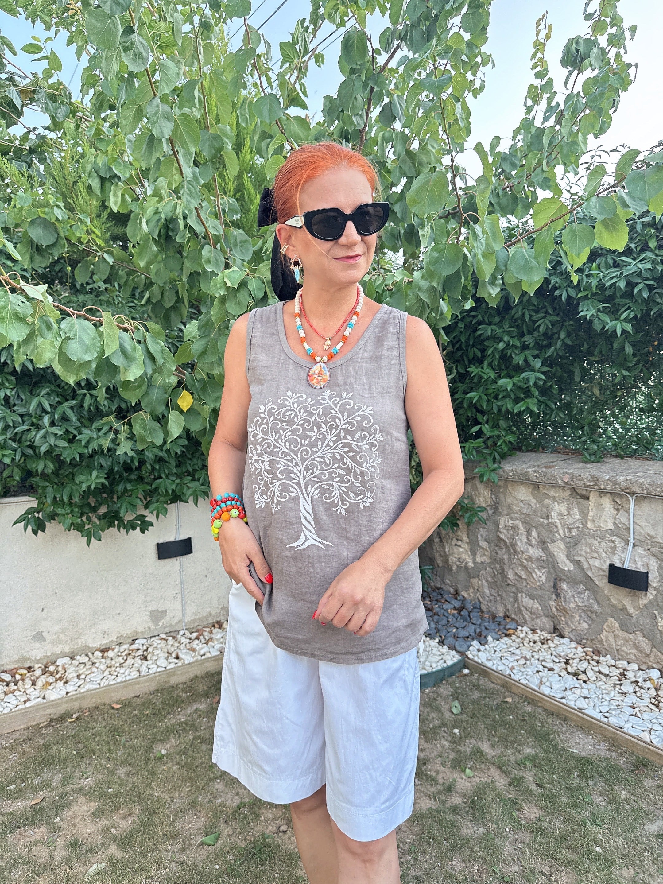 0723 Italyan Hayat Ağacı Bluz Vizon