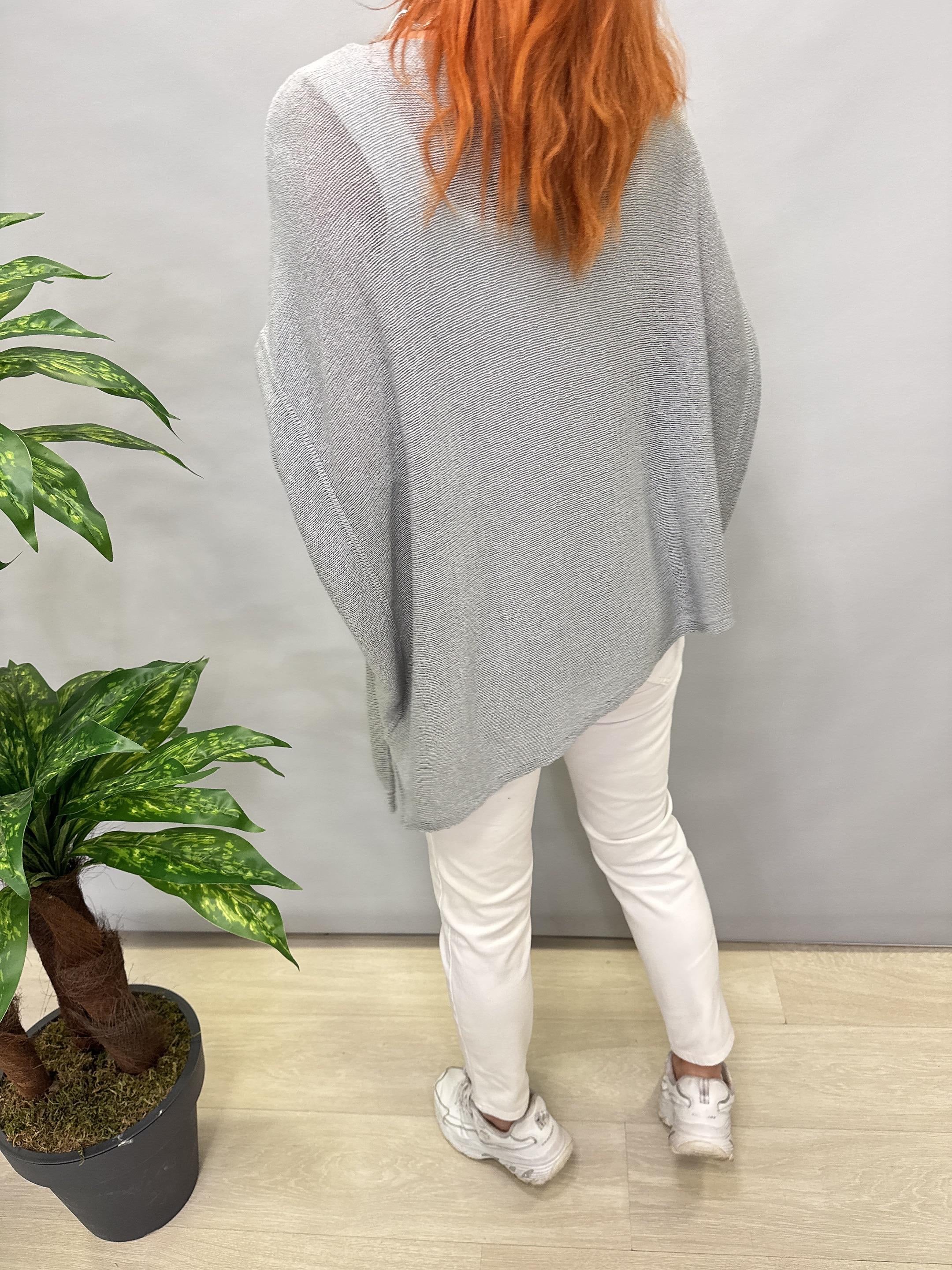 1001 TASARIM TRİKO BLUZ GRİ