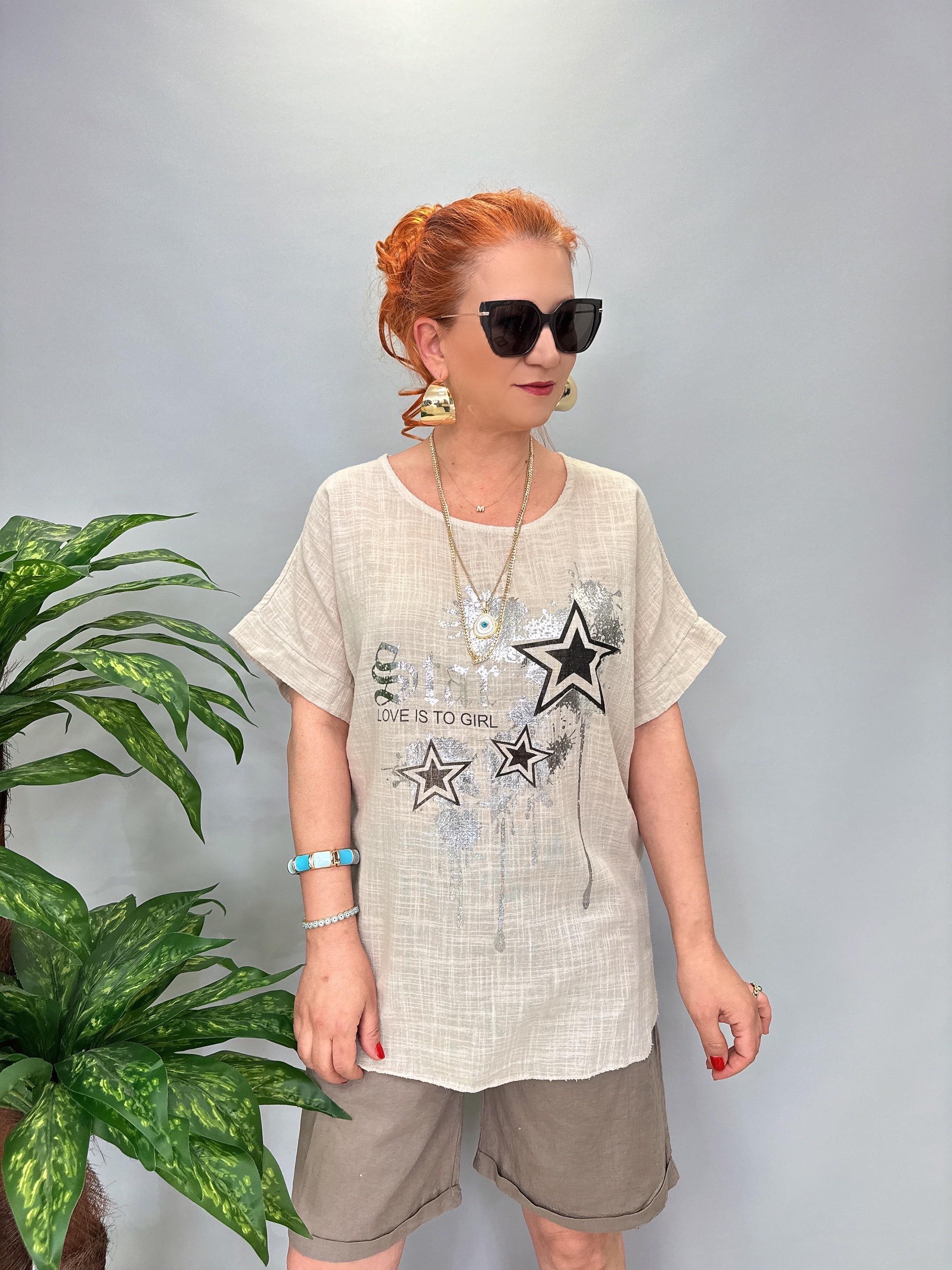 2030 Italyan Desenli Bluz Taş