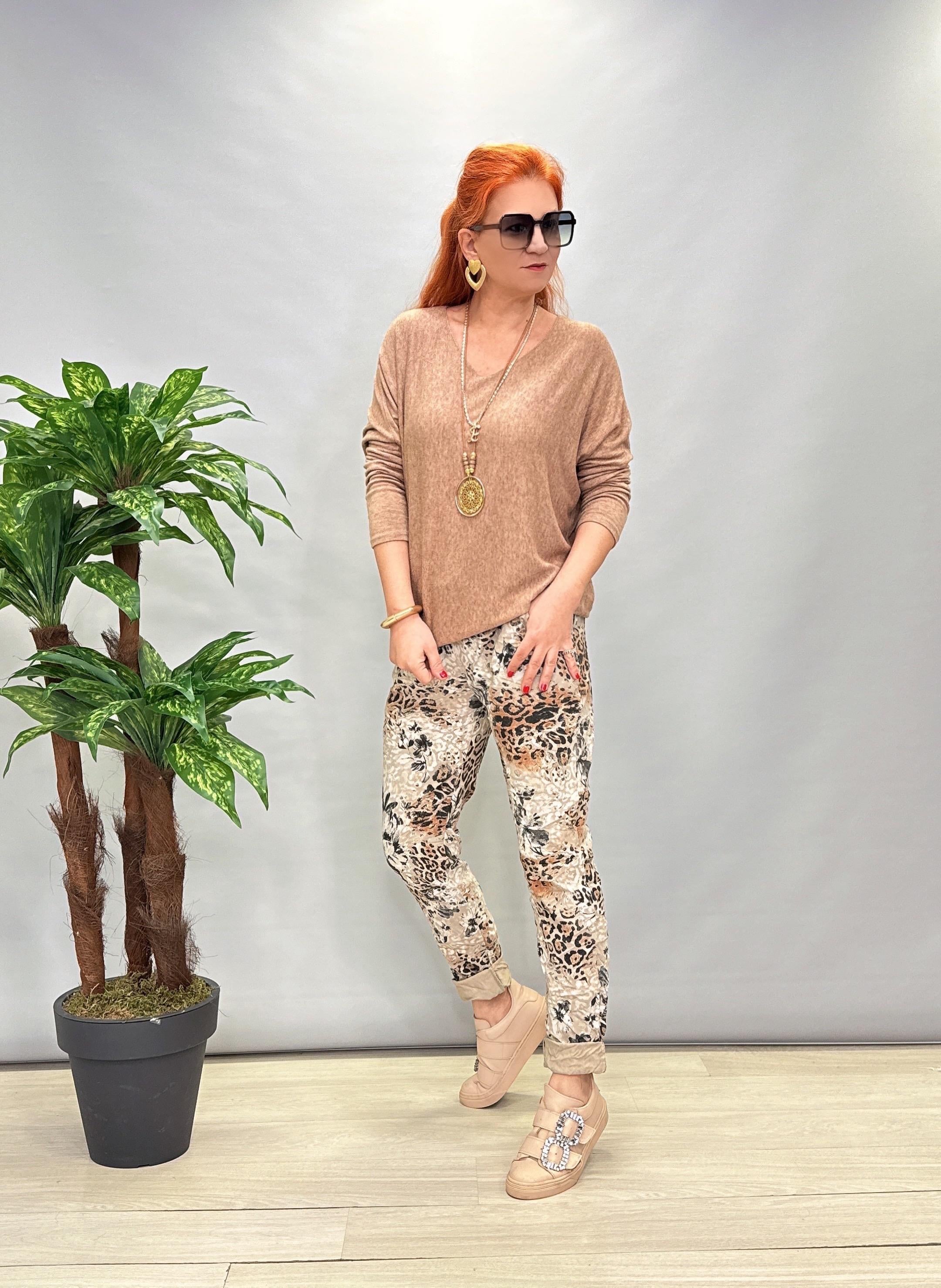 MNS 10814 İTALYAN LİKRALI PANTOLON(40-48 BEDENE UYUMLU) LEOPAR