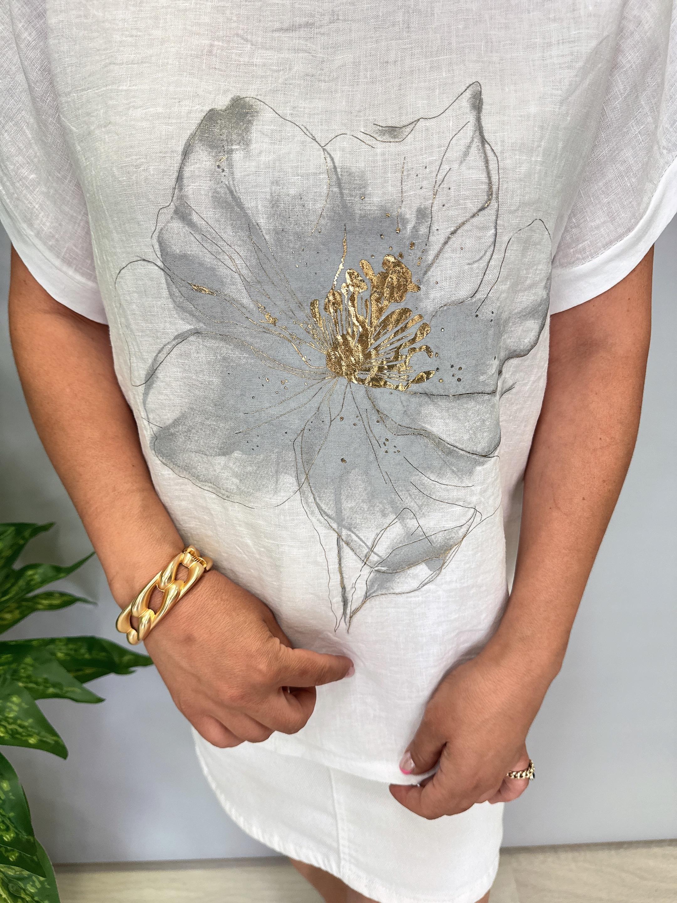 1090 Italyan Bluz Beyaz