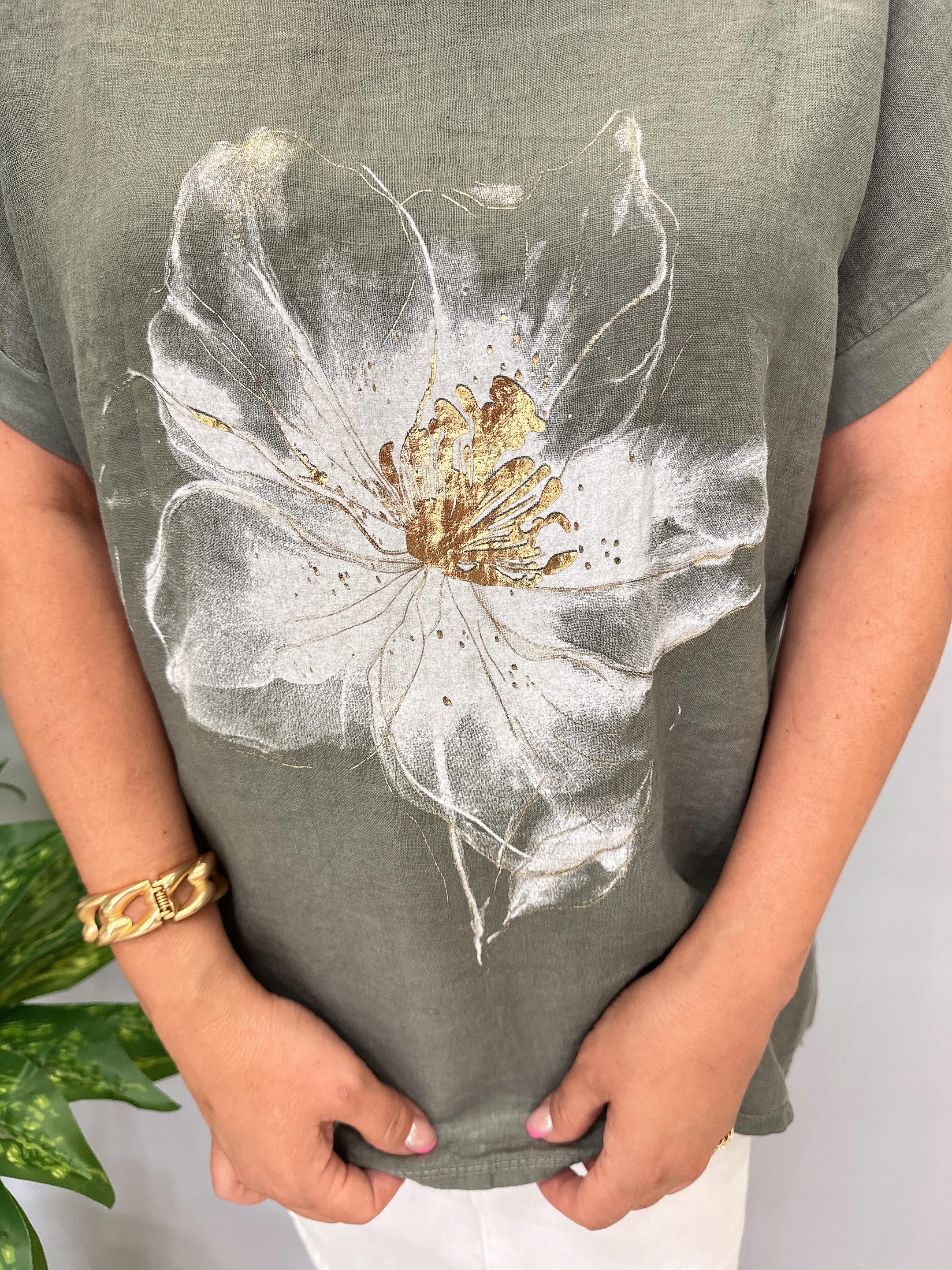 1090 Italyan Bluz Haki