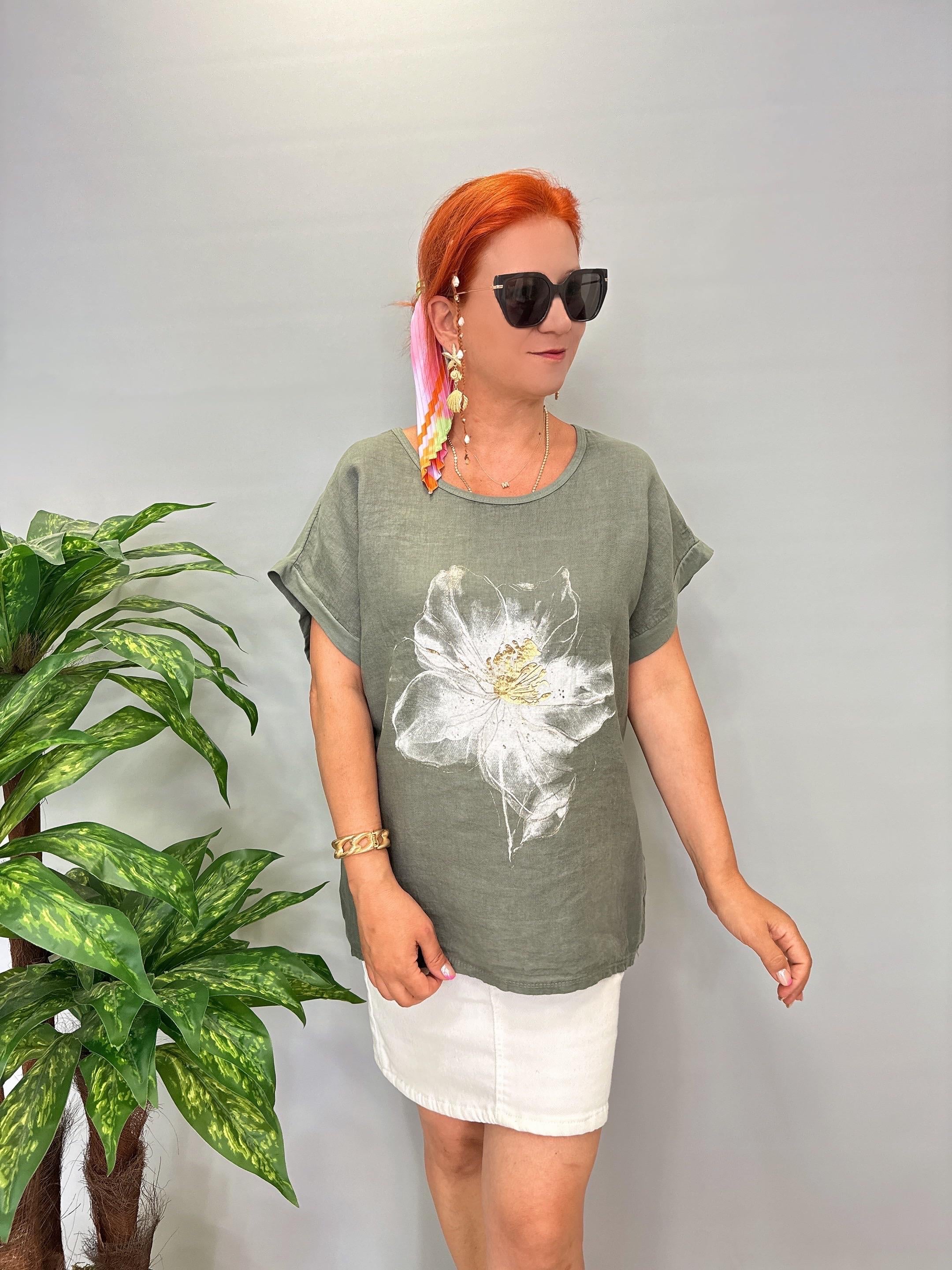 1090 Italyan Bluz Haki