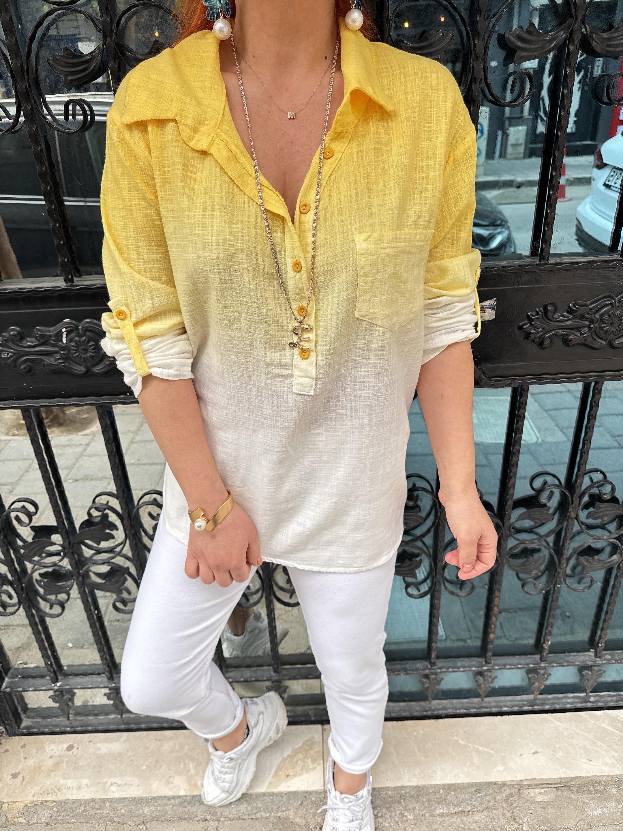 MNS 1120 PAMUKLU GÖMLEK BLUZ SARI