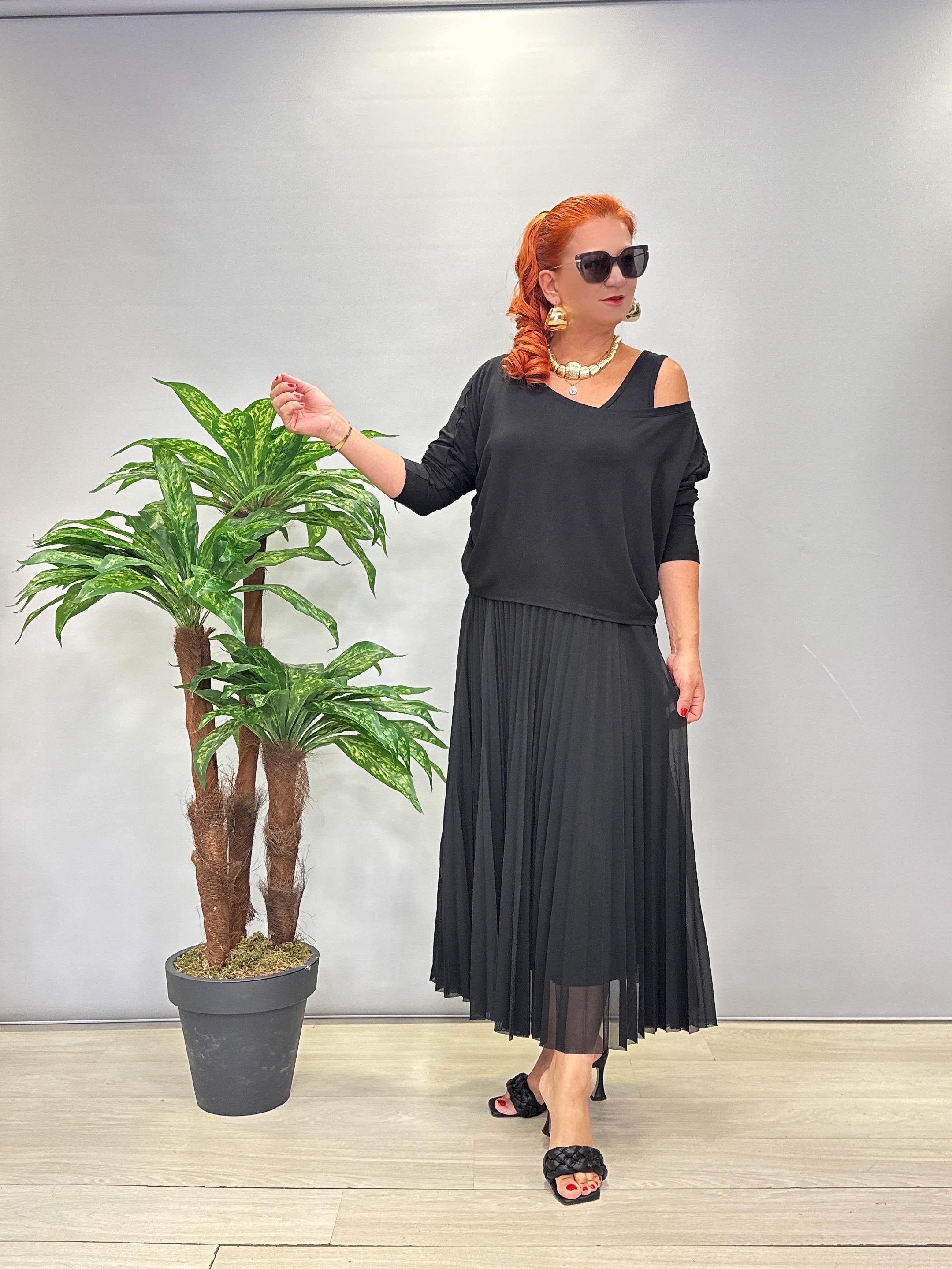 112017 Modal Bluzlu Elbise Takım (KEMER DAHİL DEĞİLDİR)