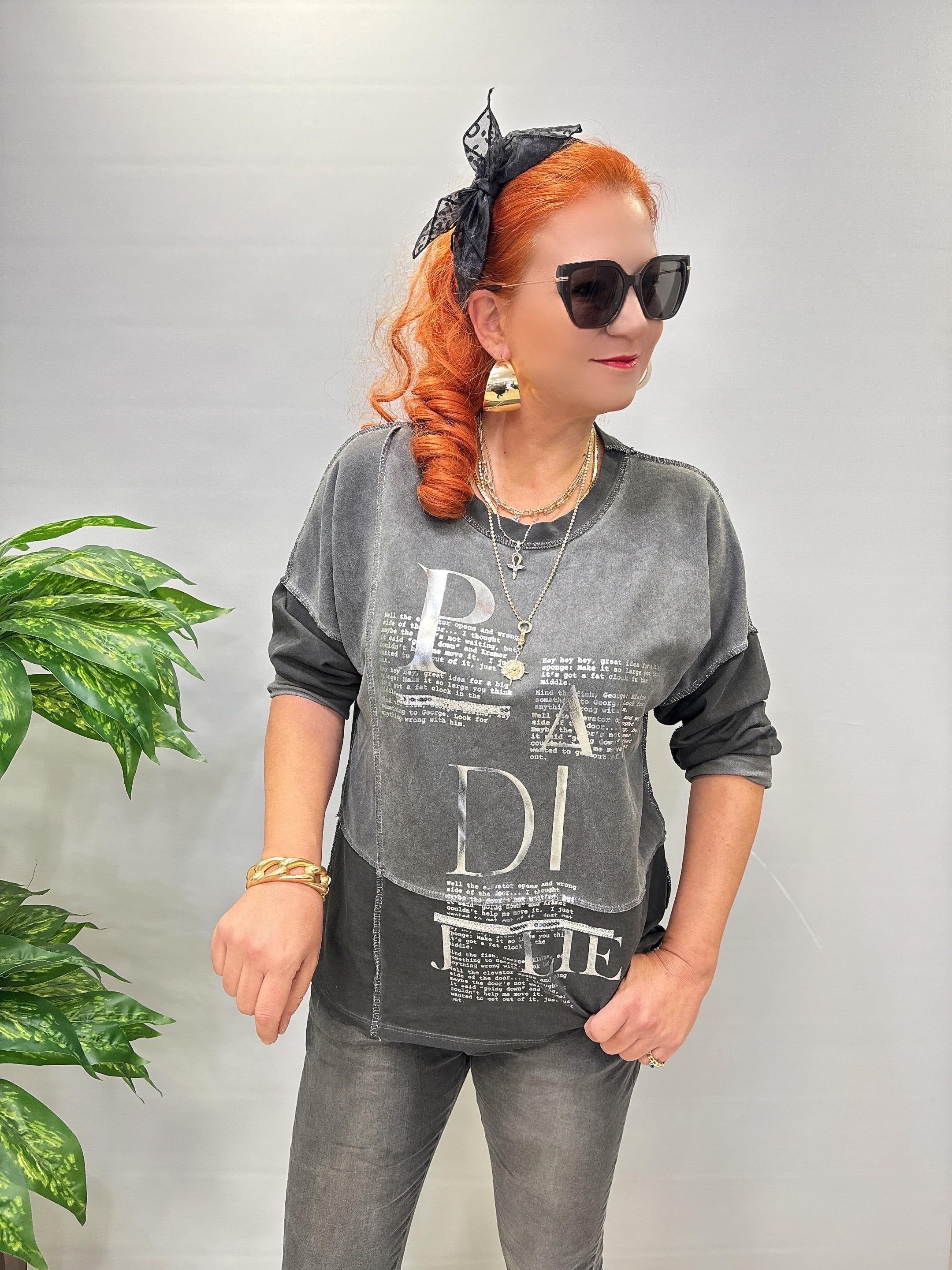 1137 Tasarım Sweat Bluz Füme