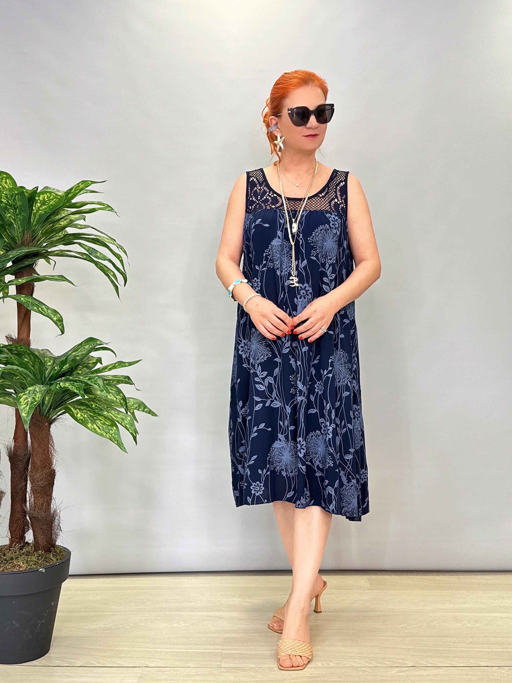 1299 İtalyan Elbise Lacivert