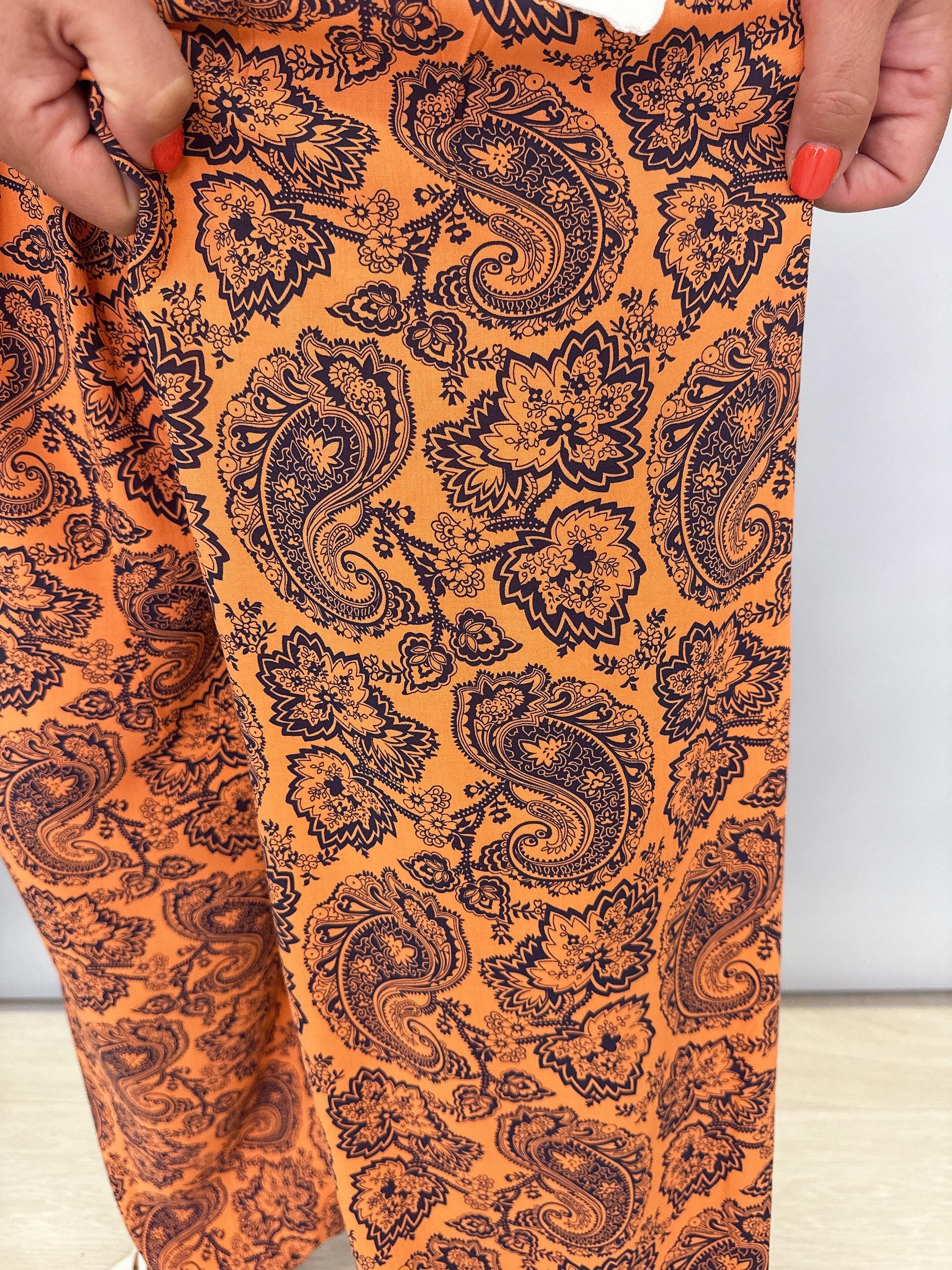 1495 PREMIUM İTALYAN VISCOS ŞALVAR TURUNCU 46 BEDENE KADAR UYUMLU 