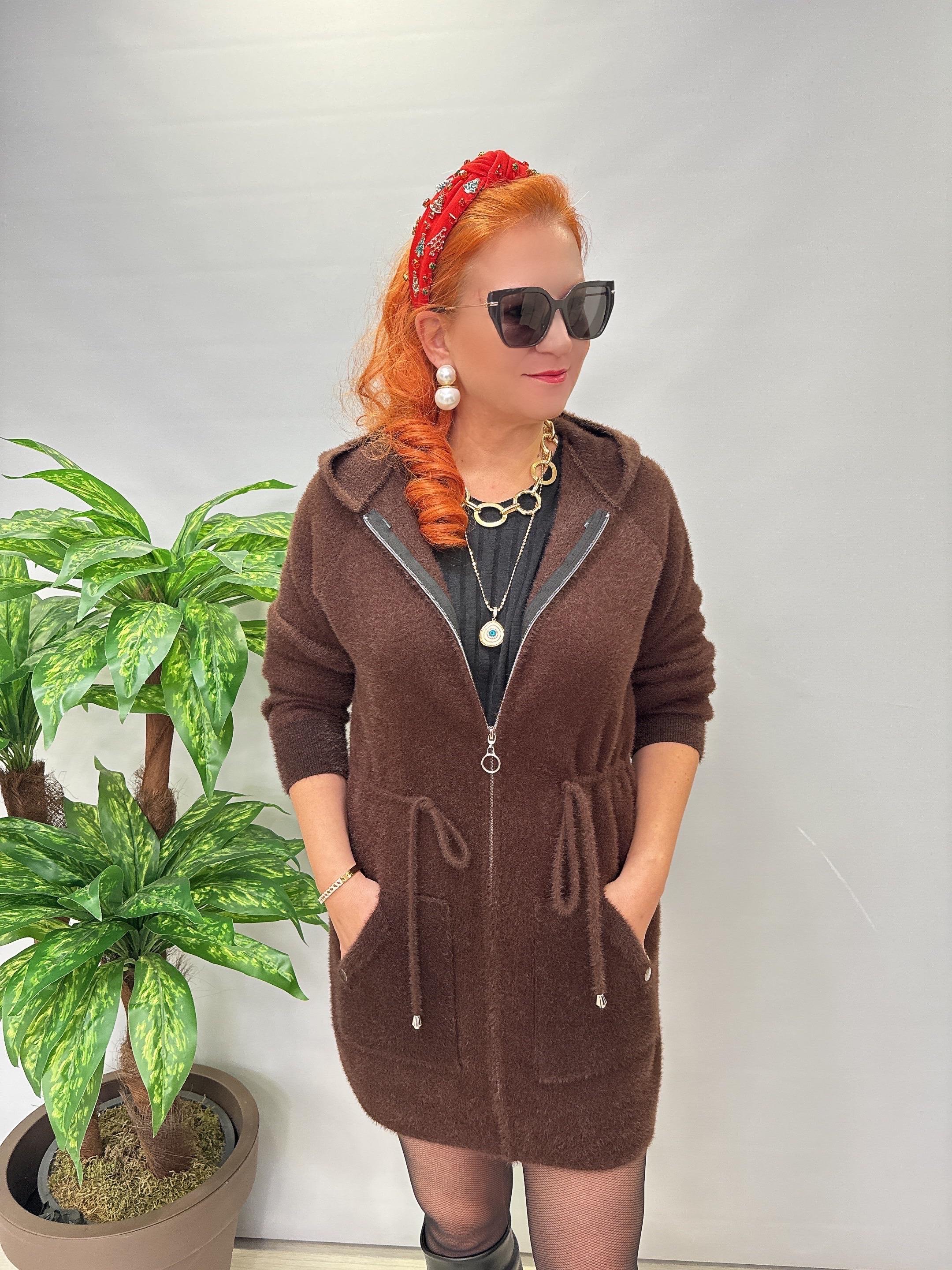 1745 Angora Tunik Ceket Acı Kahve