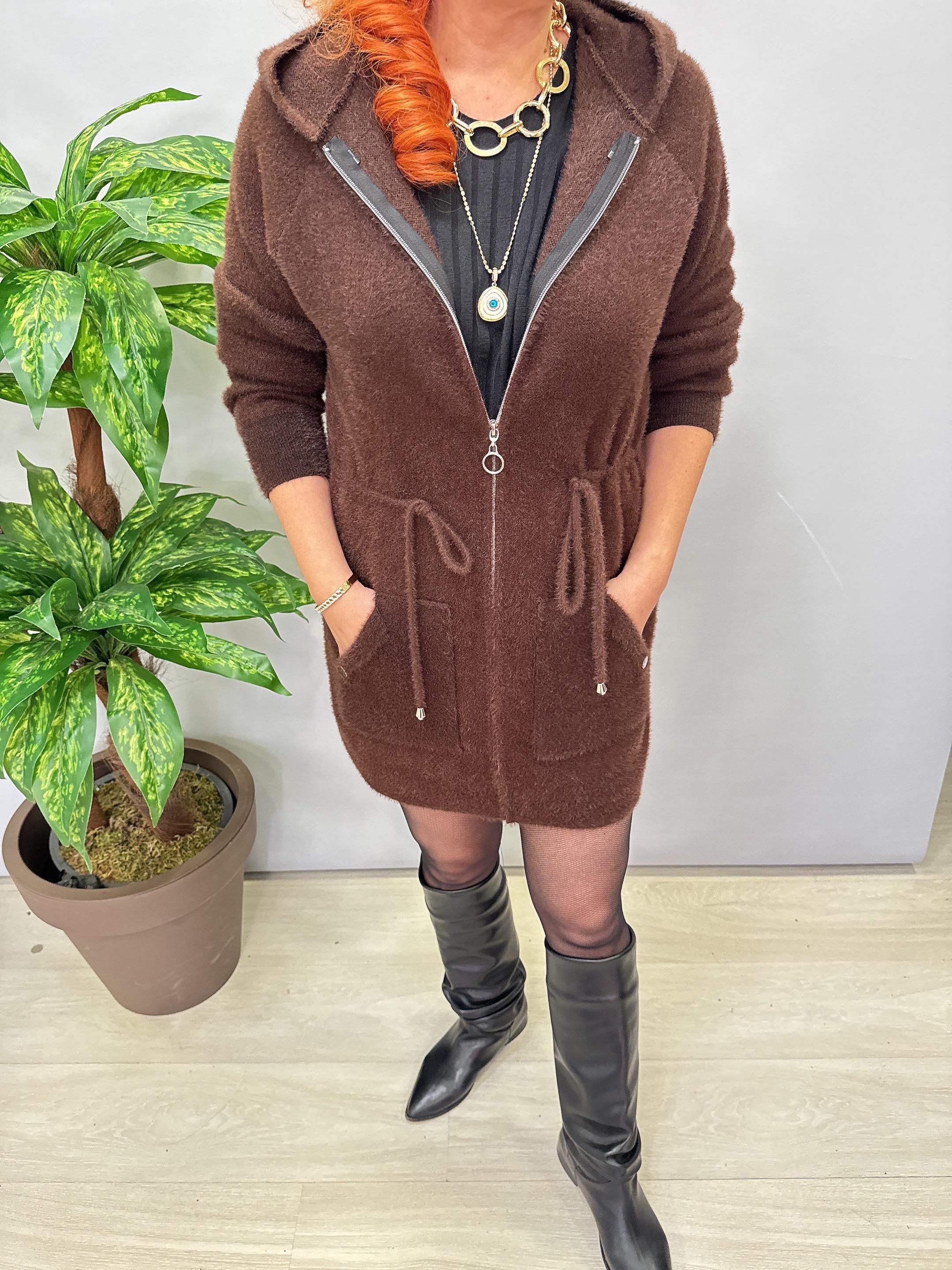 1745 Angora Tunik Ceket Acı Kahve