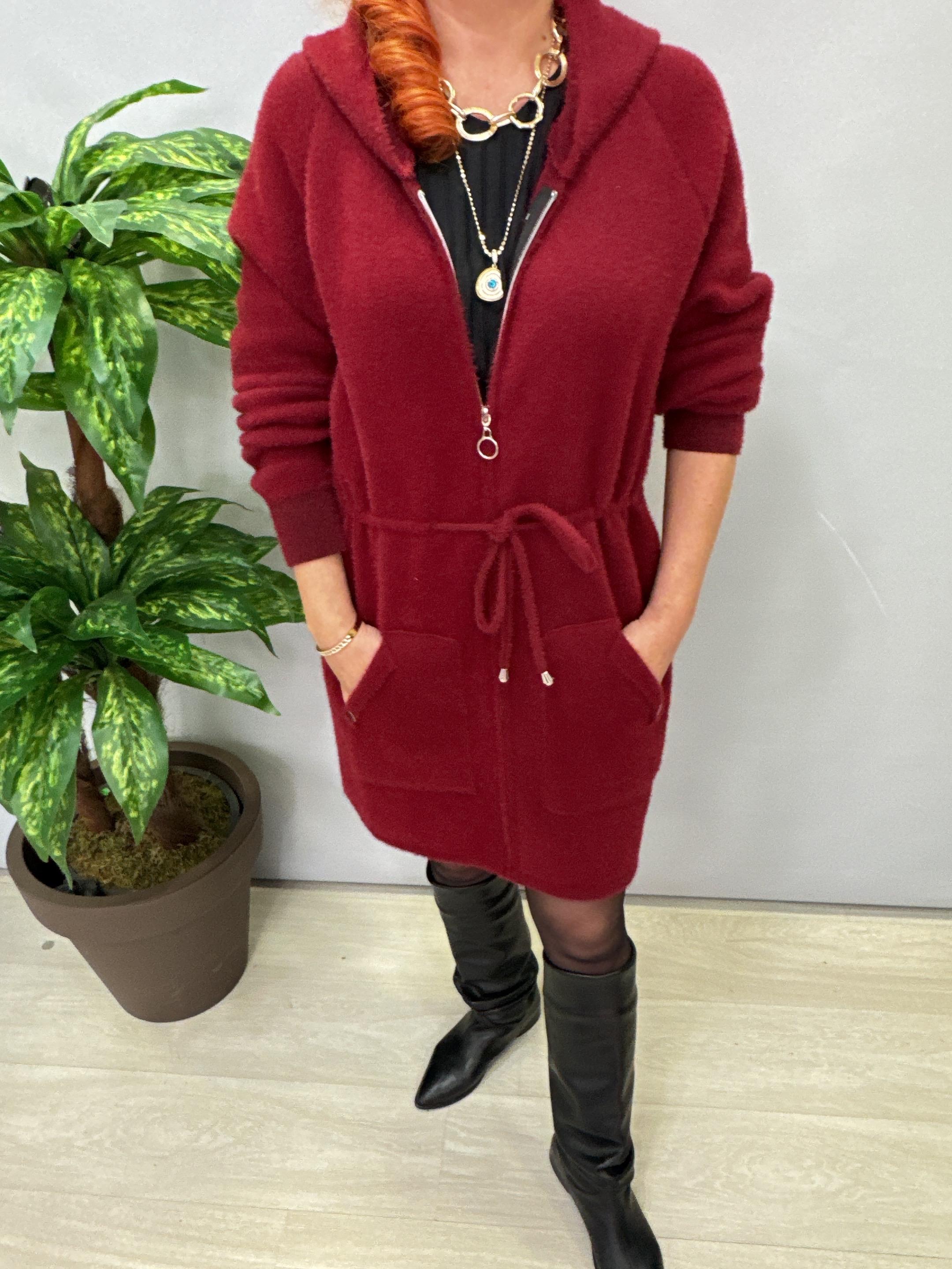 1745 Angora Tunik Ceket Bordo 