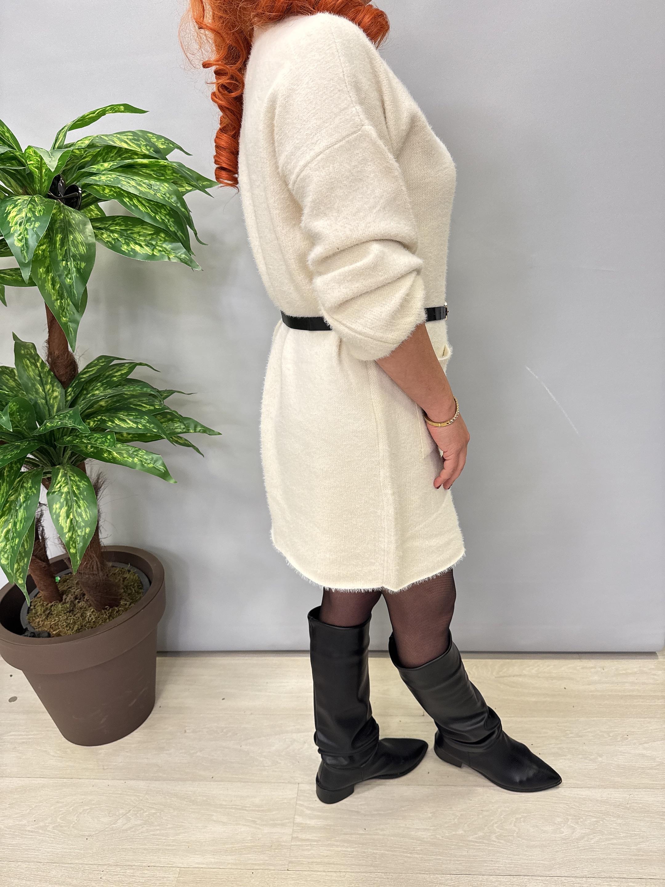 1745 Angora Tunik Ceket Ekru