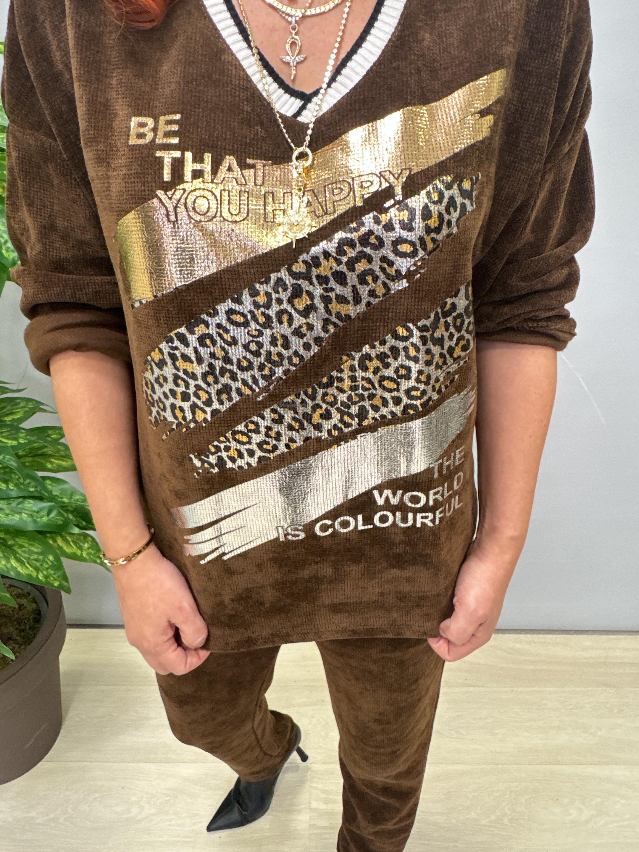 1875 V Yaka Şönil Kadife Takım Kahve