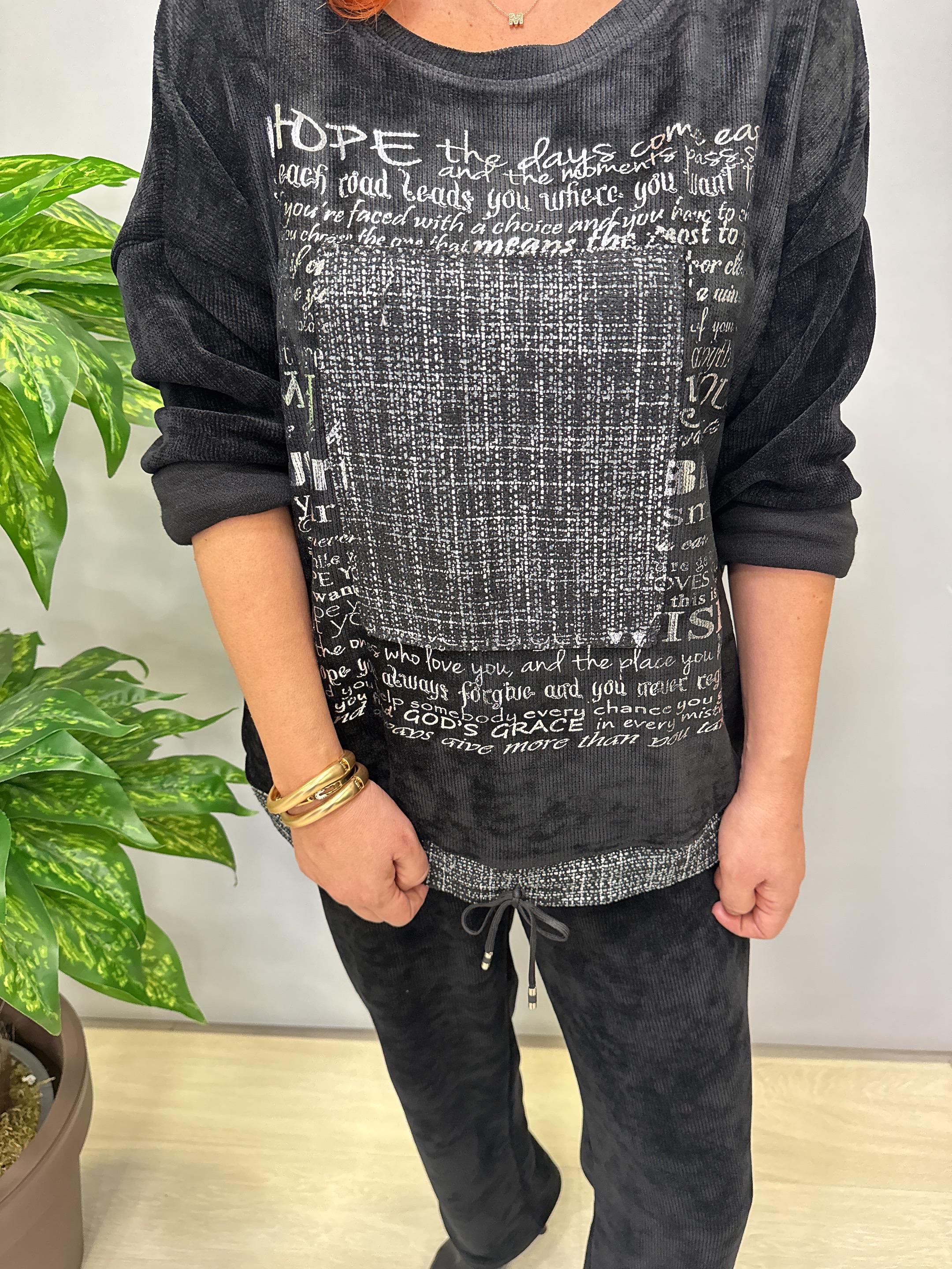 1875 Şönil Kadife Takım  Siyah