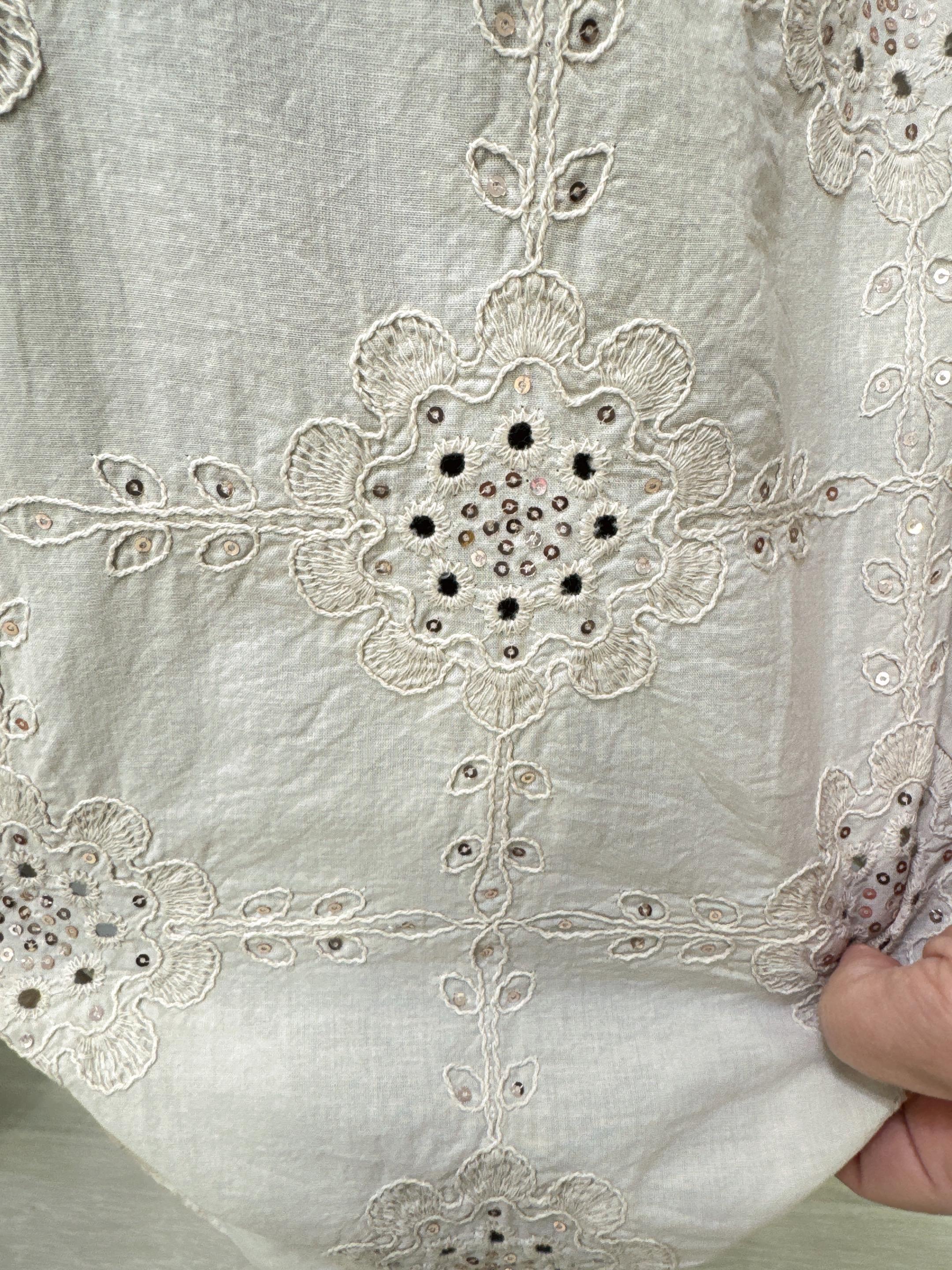1903 Italyan Payet ve Nakış Detaylı Gömlek Taş