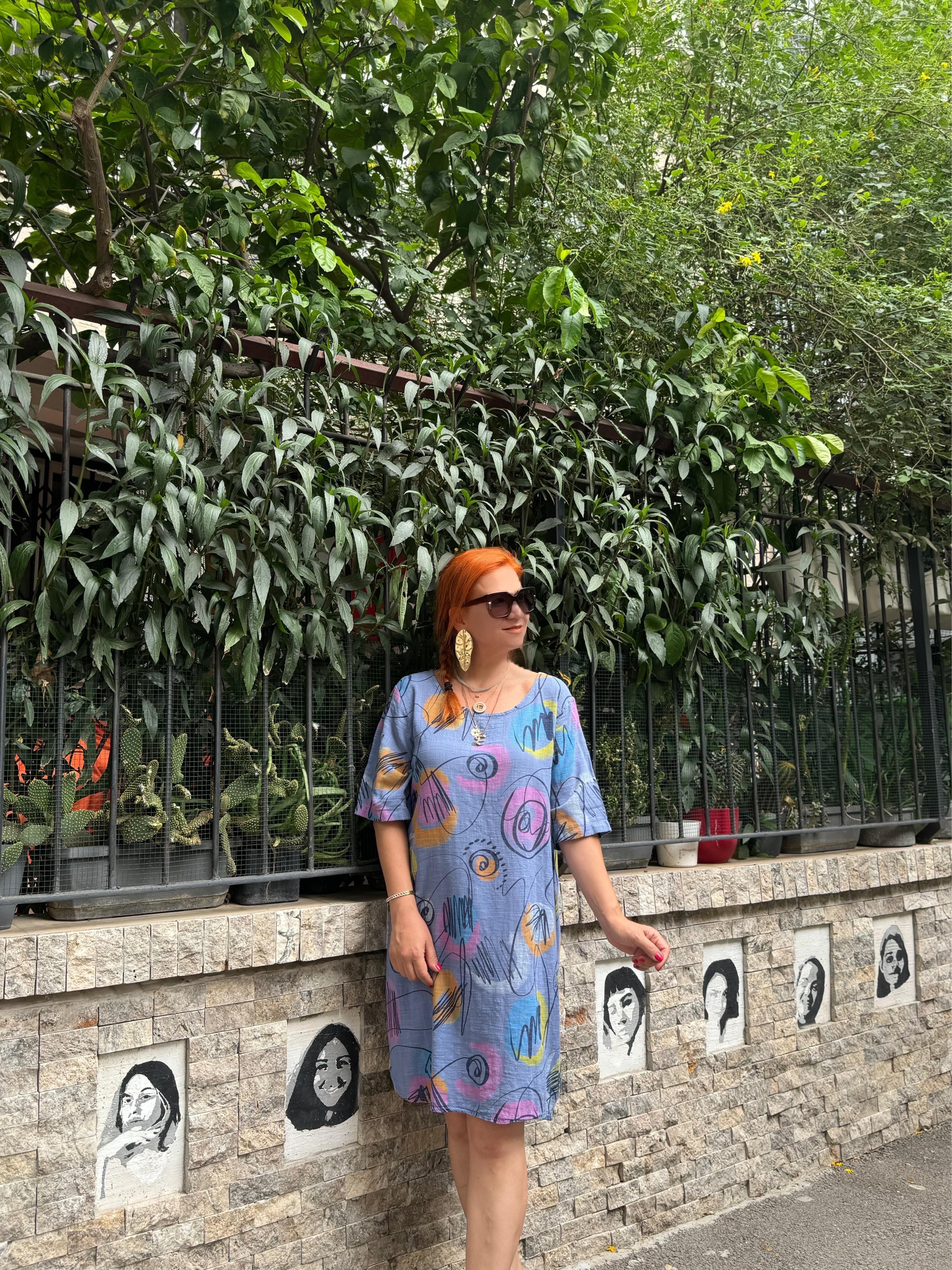 20033 İTHAL PAMUKLU ELBİSE MAVİ 46 BEDENE KADAR UYUMLUDUR boyum 1.64