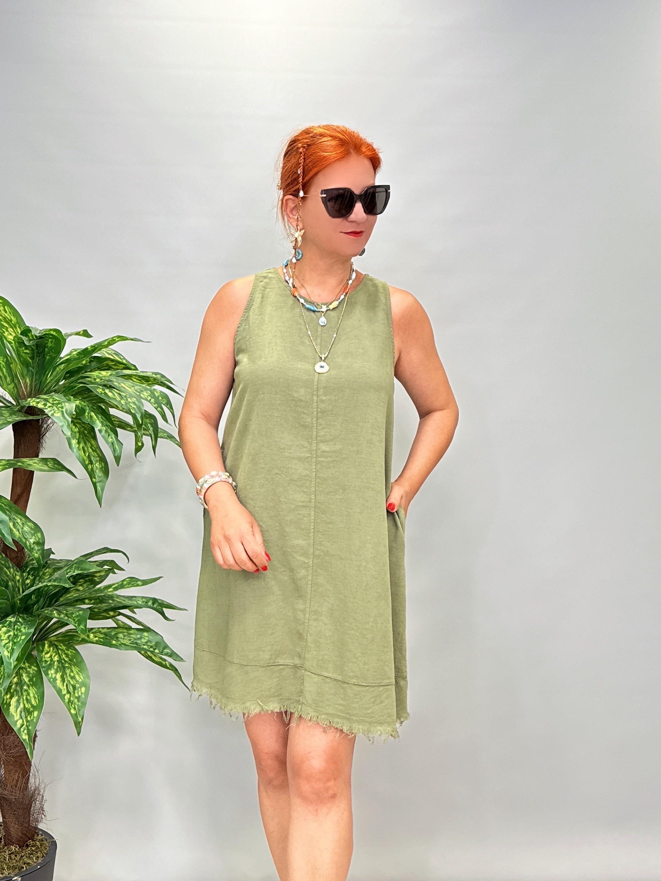 2018 Pamuklu Elbise Haki