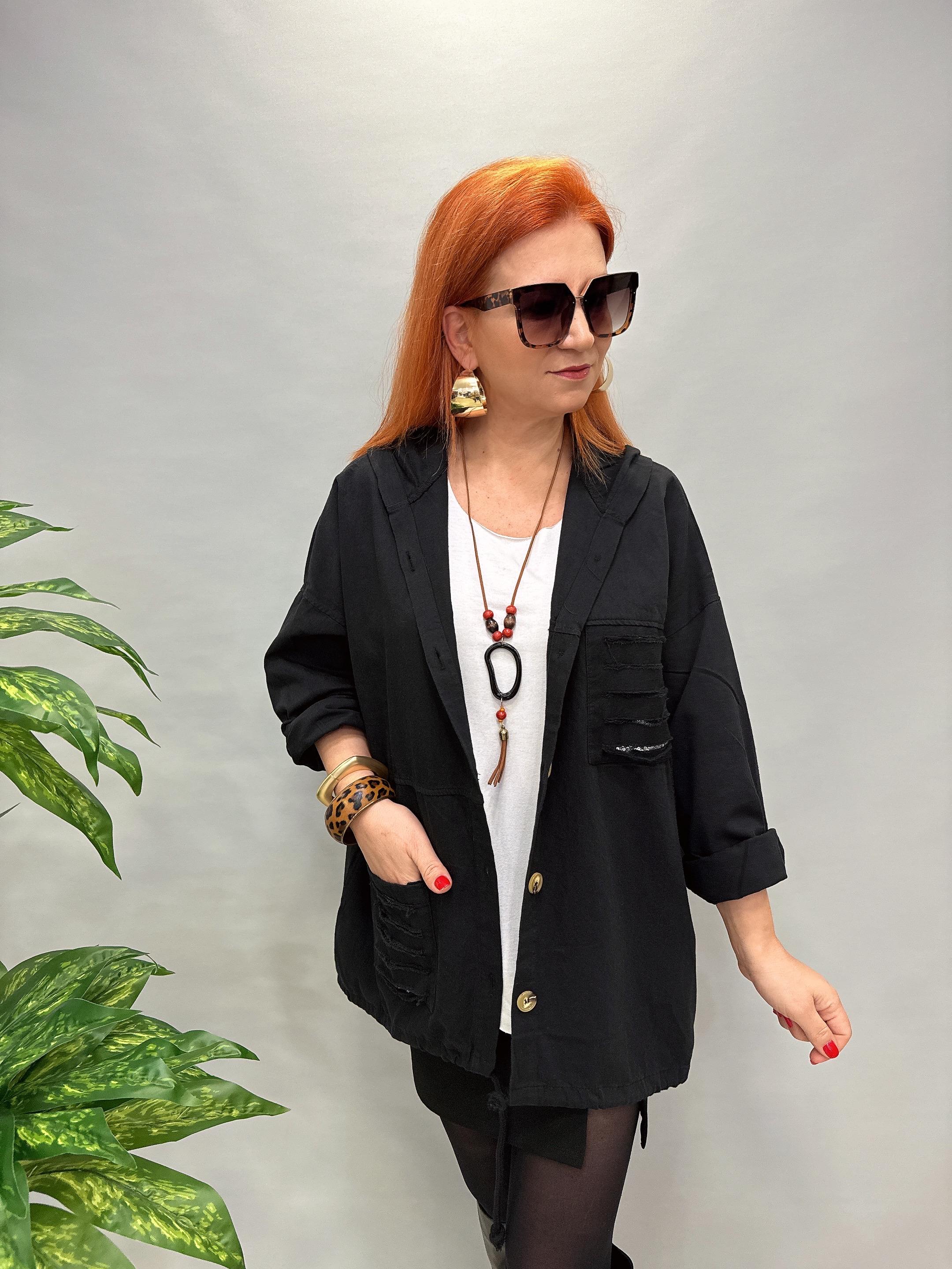 20255 PAYET DETAYLI GABARDİN CEKET SİYAH (TAKIM DEĞİLDİR)