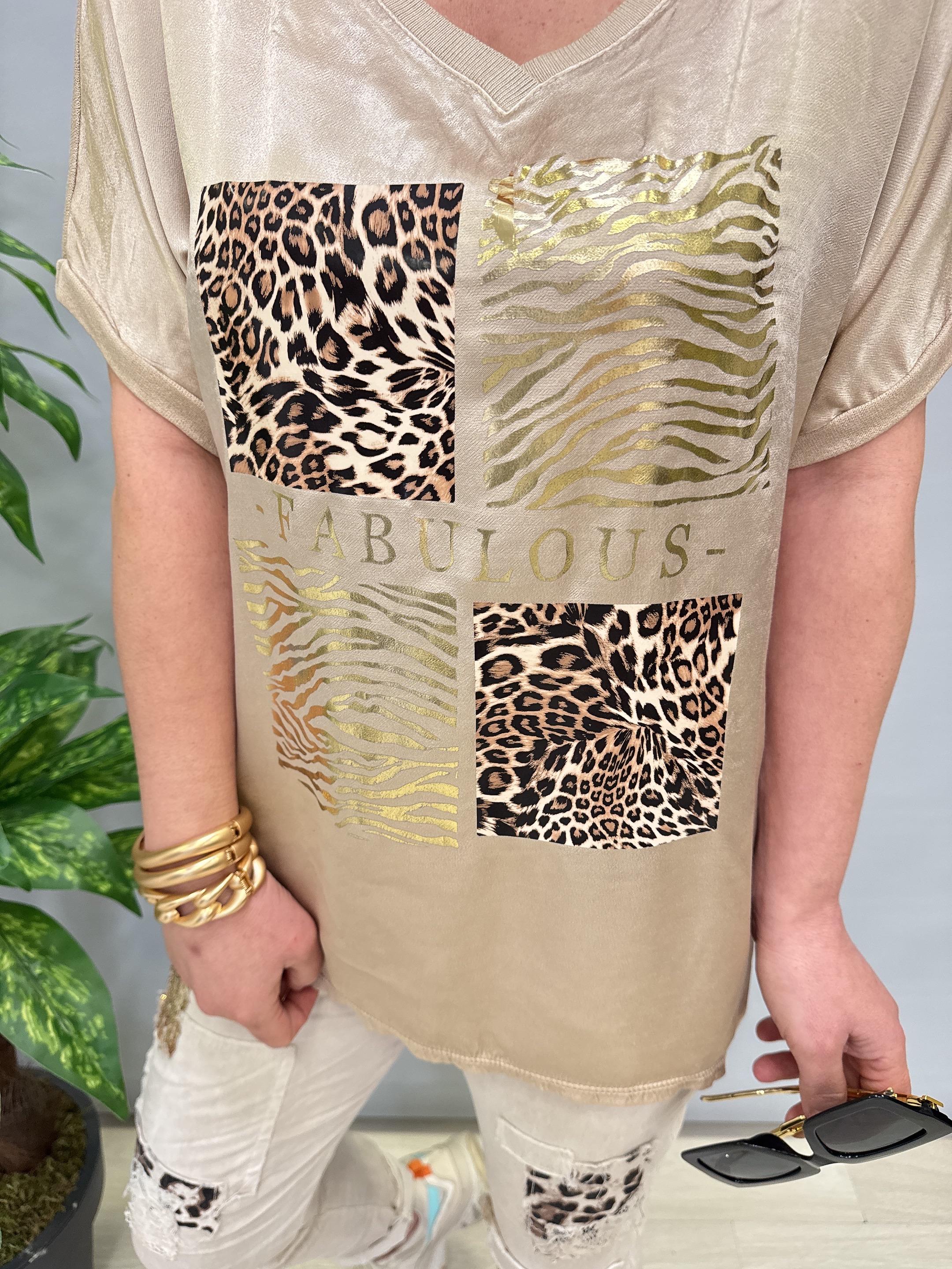 MNS 21191 İTALYAN LEOPAR DETAY BLUZ VİZON