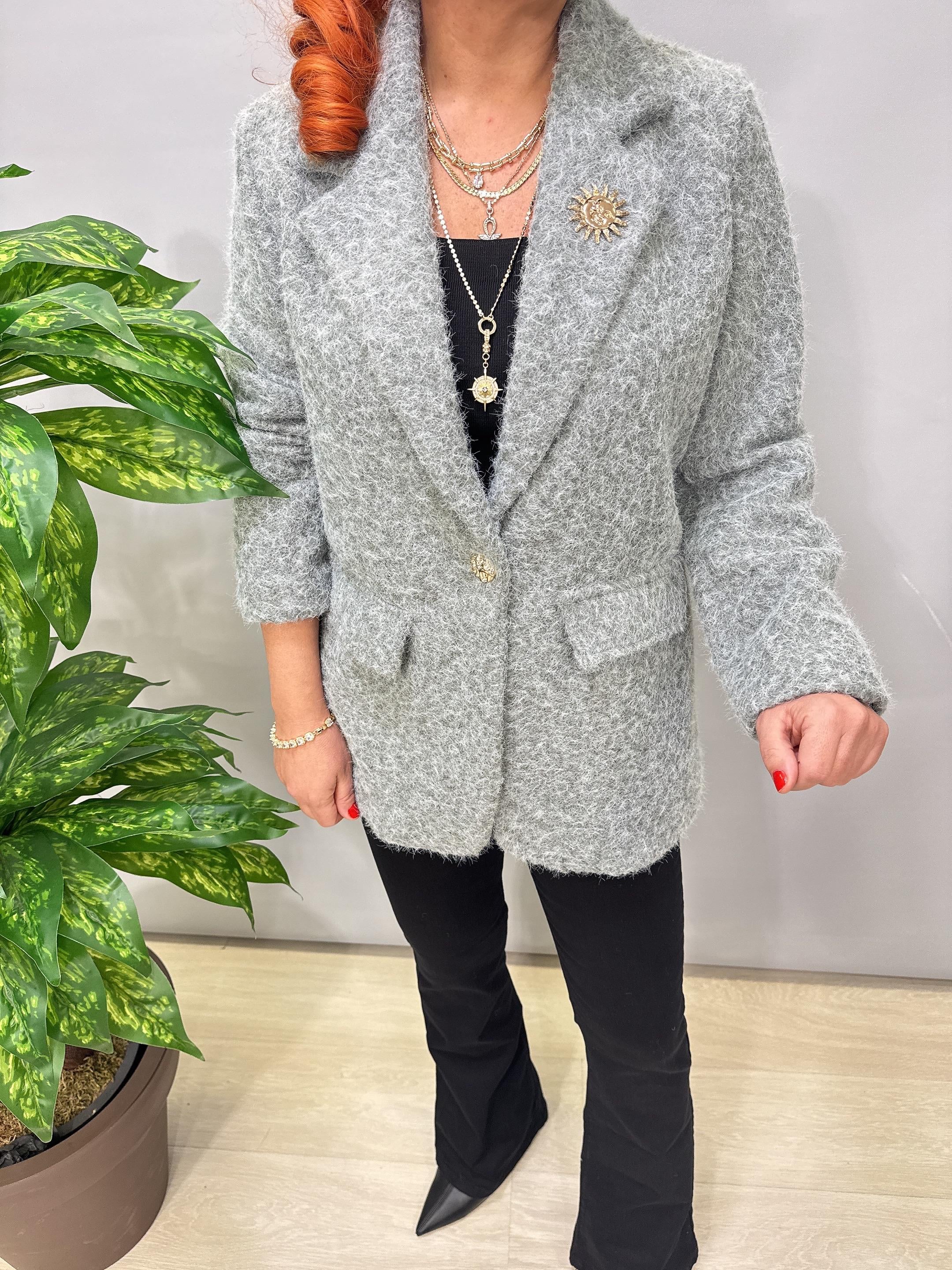 2128 Kaşe Blazer Kaban Gri