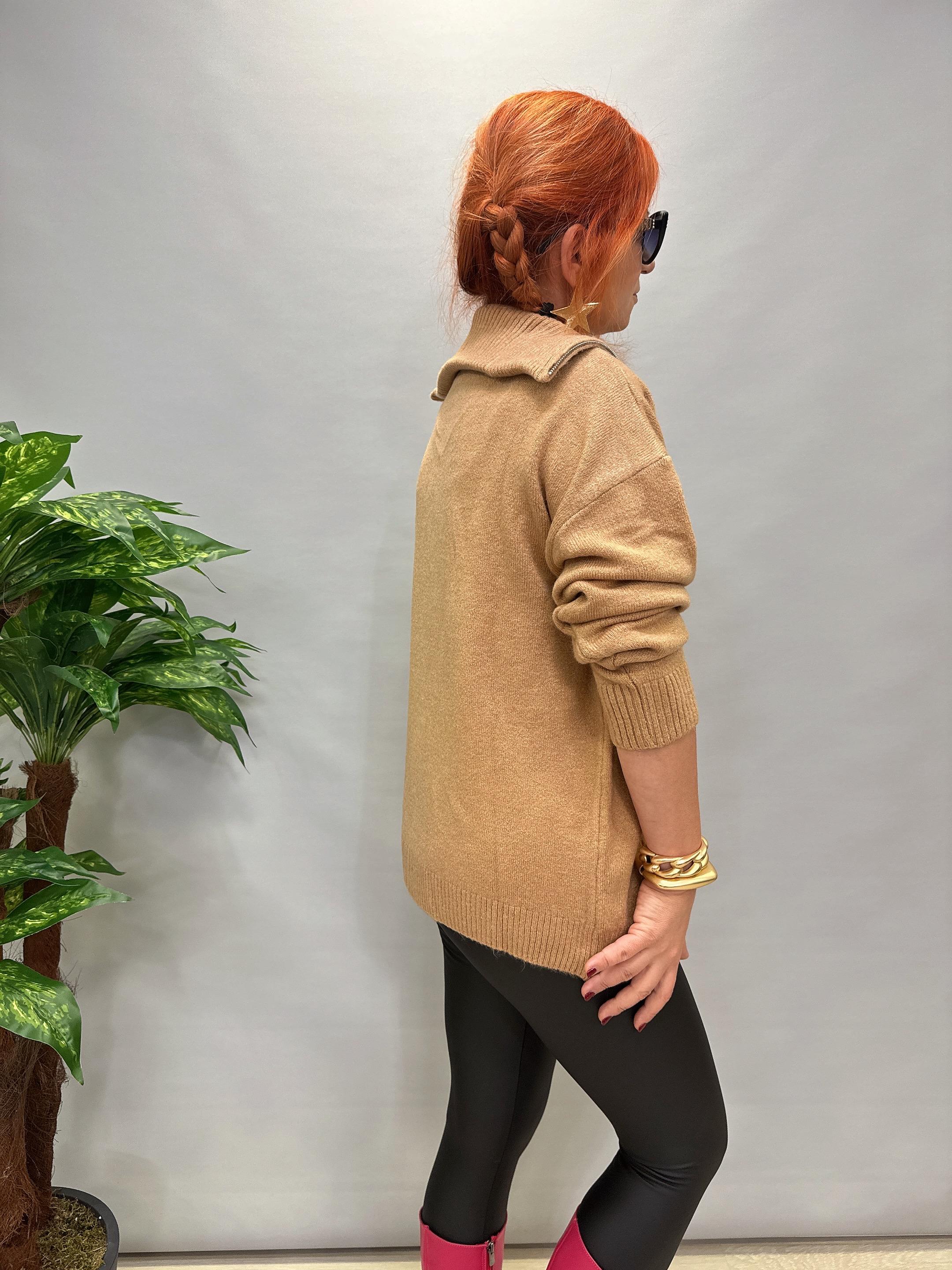 21745 YAKA FERMUAR ESNEK KAZAK CAMEL