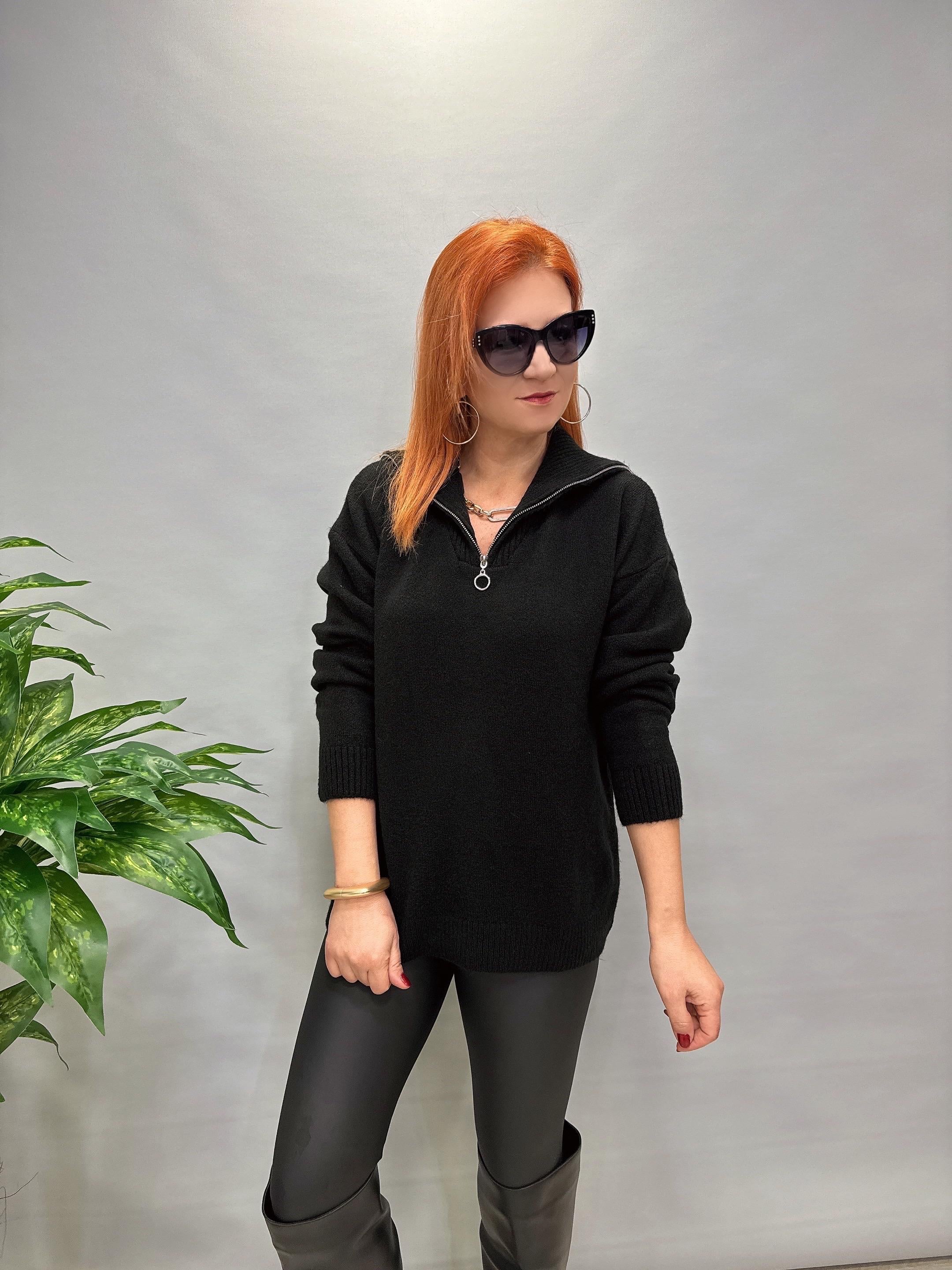 21745 YAKA FERMUAR ESNEK KAZAK SİYAH