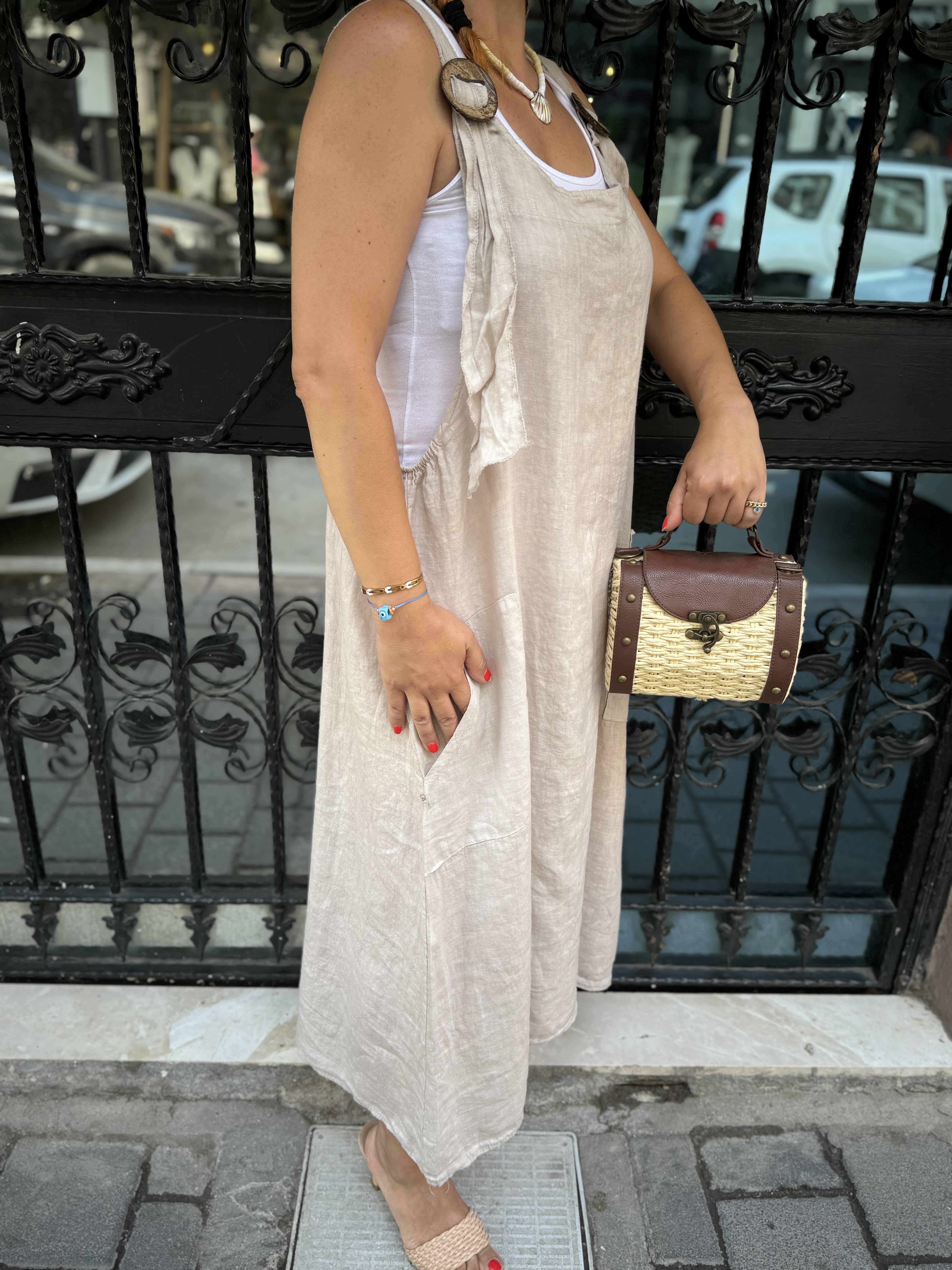 22271 PREMIUM PAMUK KETEN  ASKI DETAY ELBİSE 46 BEDENE KADAR UYUMLUDUR (ASTAR GİYİNİZ) TAŞ boyum 1.64