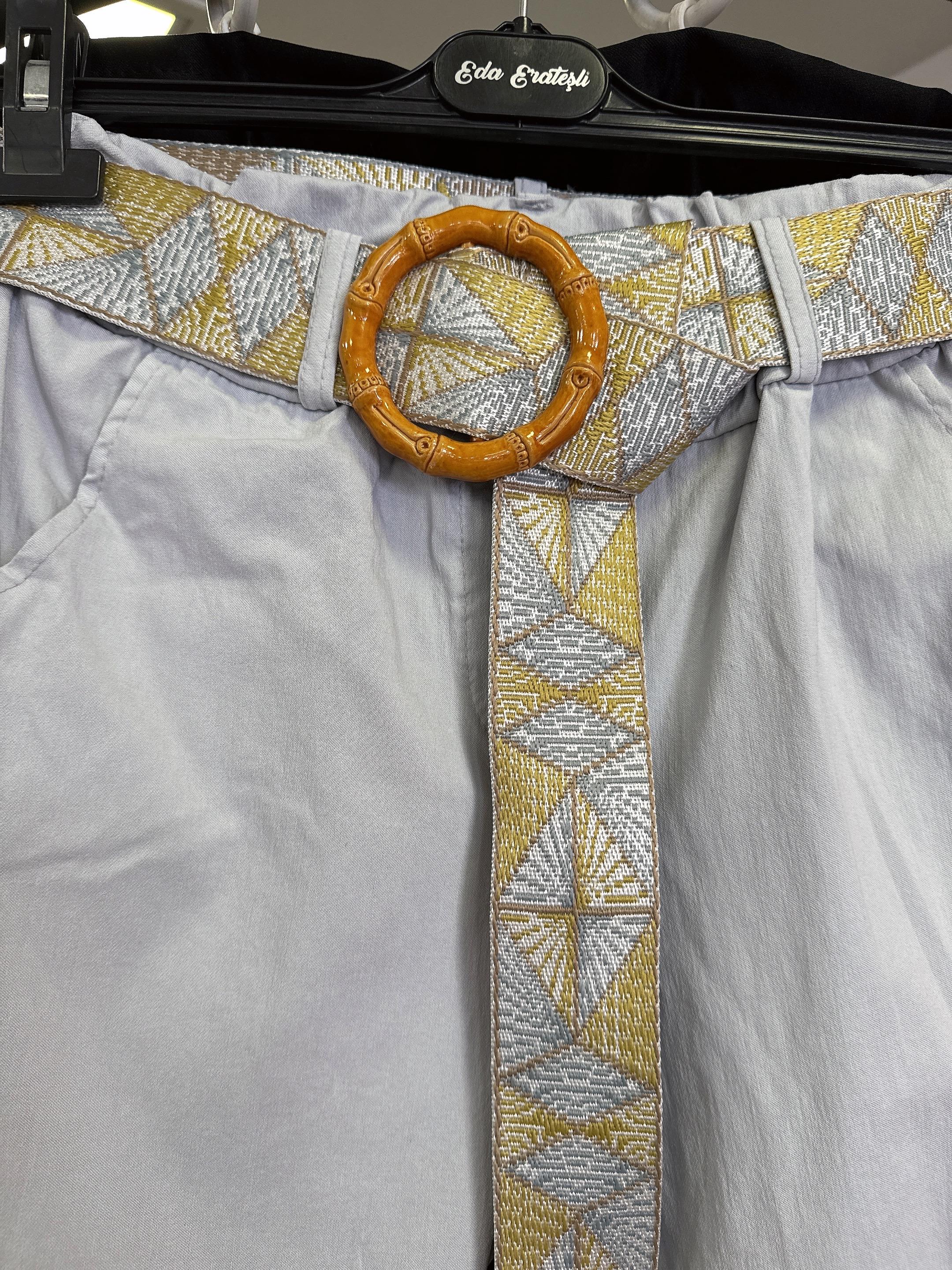 2266 Italyan Capri Pantolon Açık Gri
