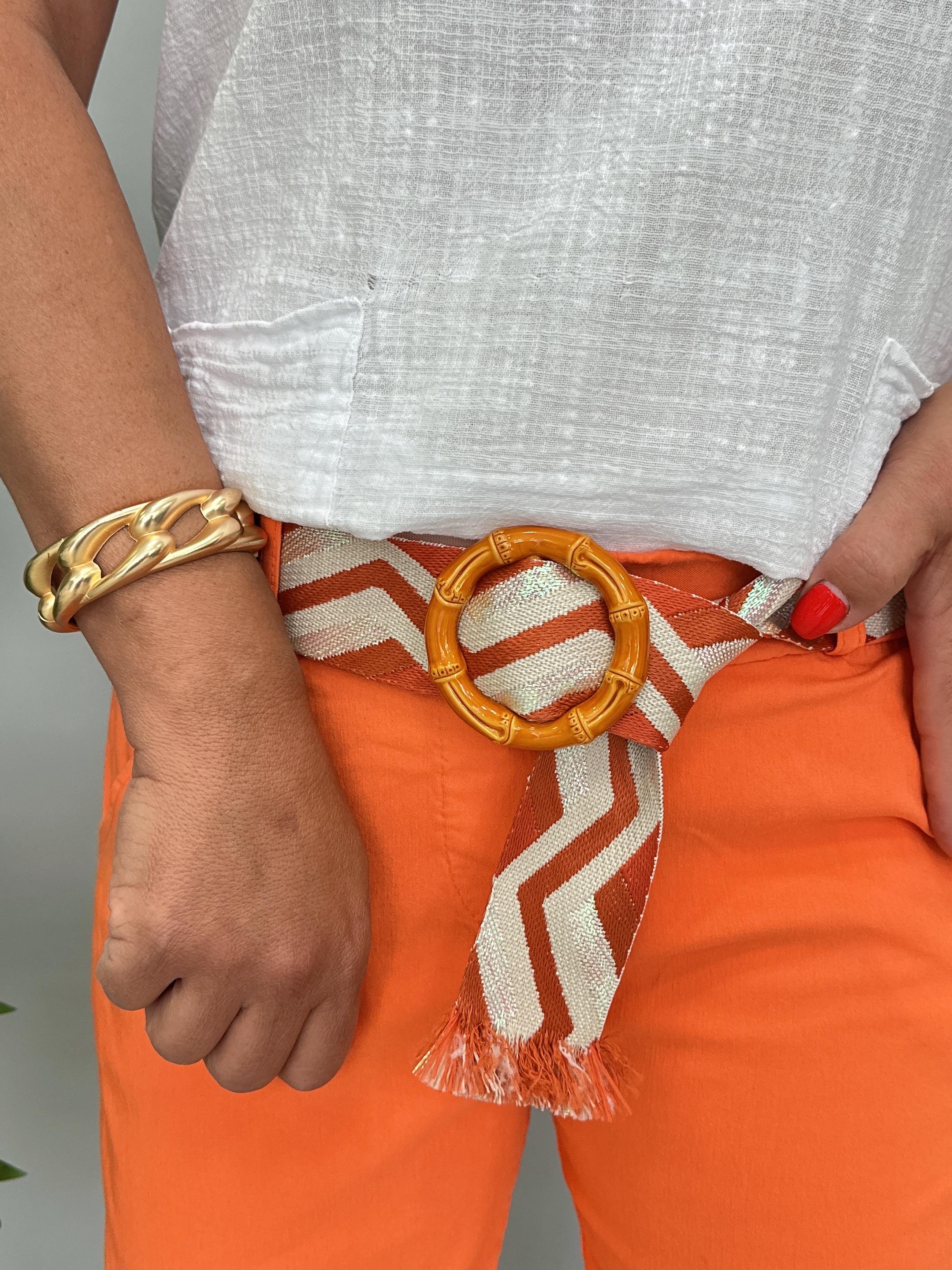 2266 Italyan Capri Pantolon Turuncu