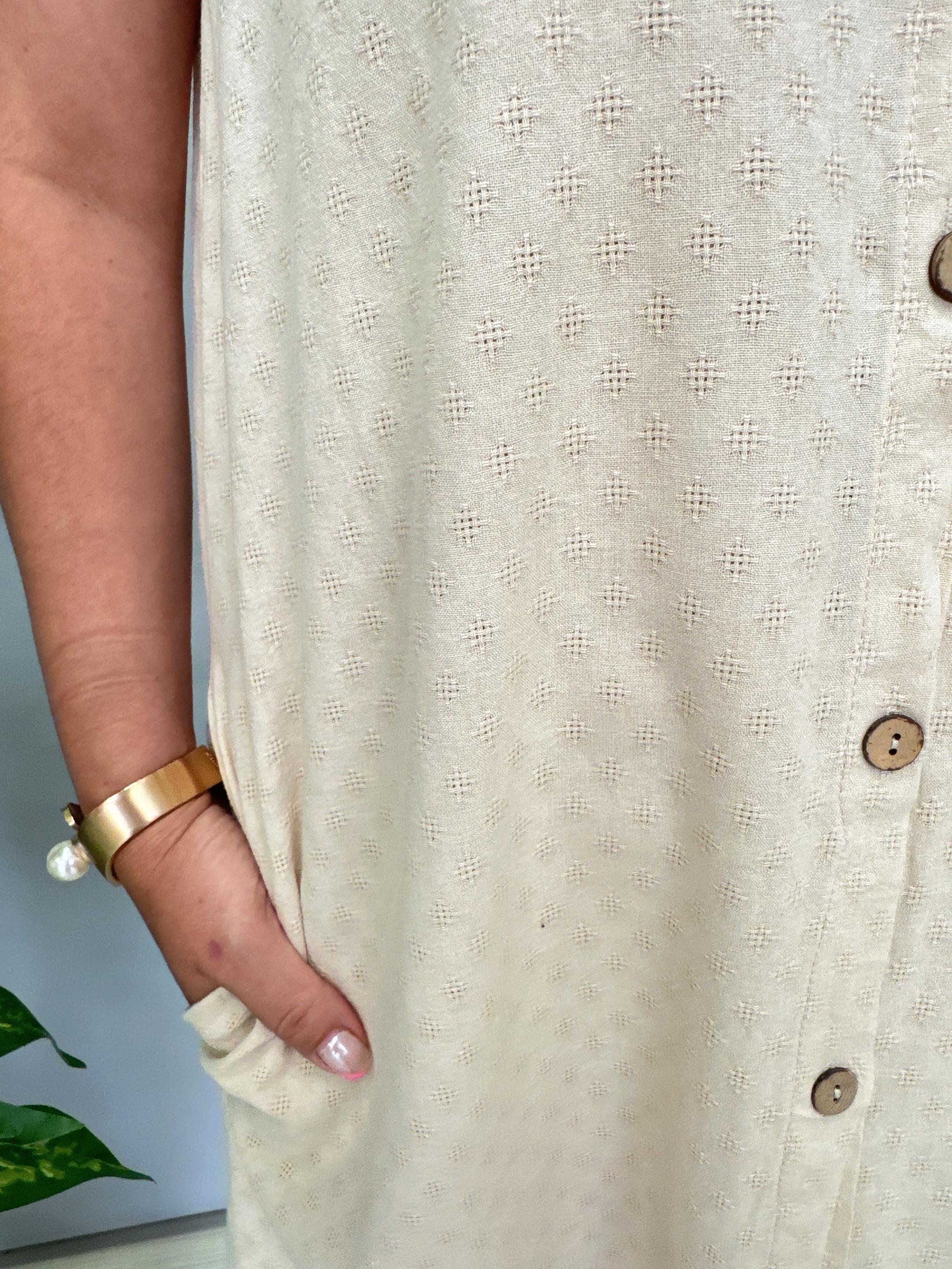 2288 Pamuklu Gömlek Elbise Taş