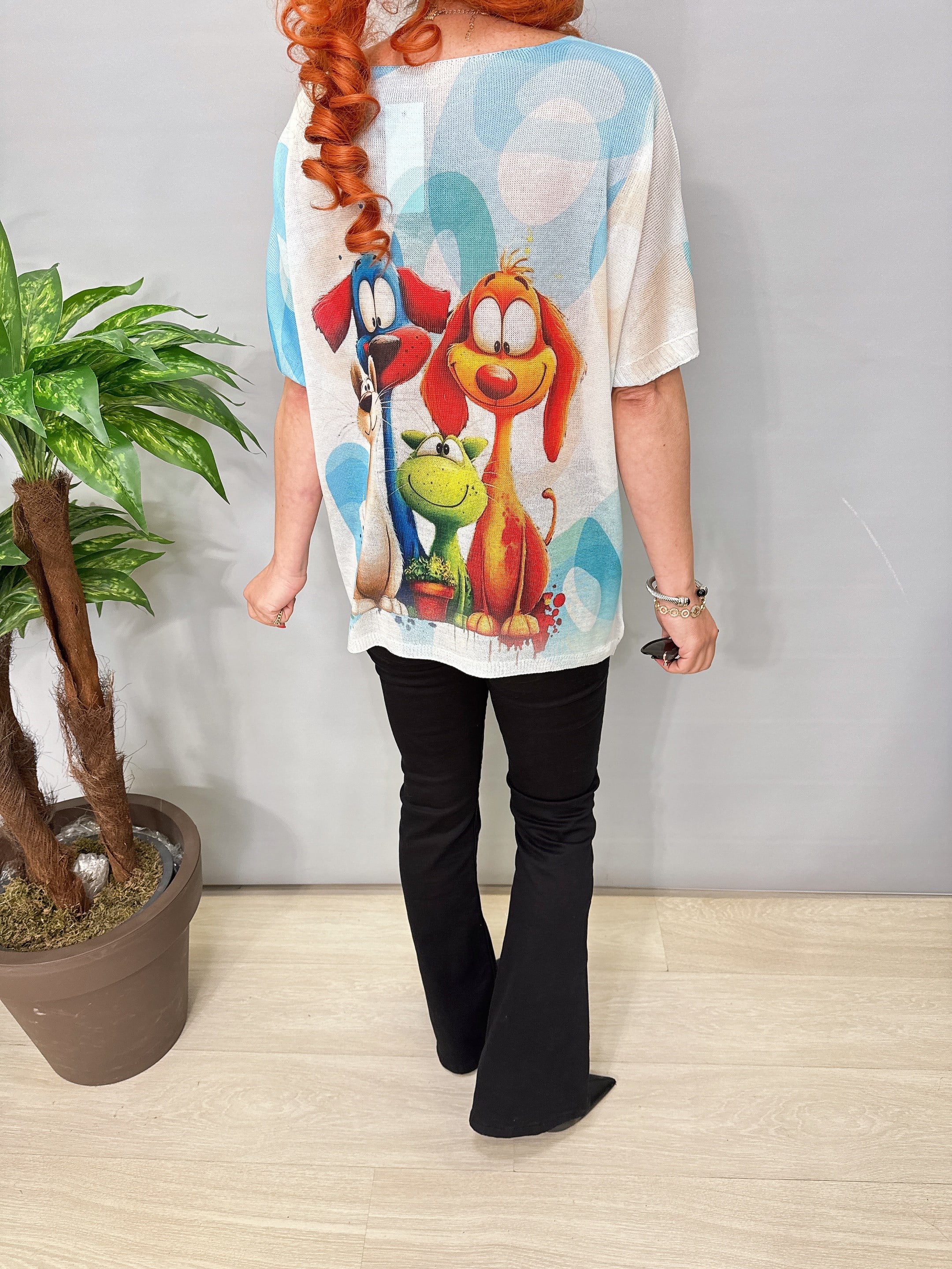 2295 Italyan Dijital Baskı Merserize Bluz 