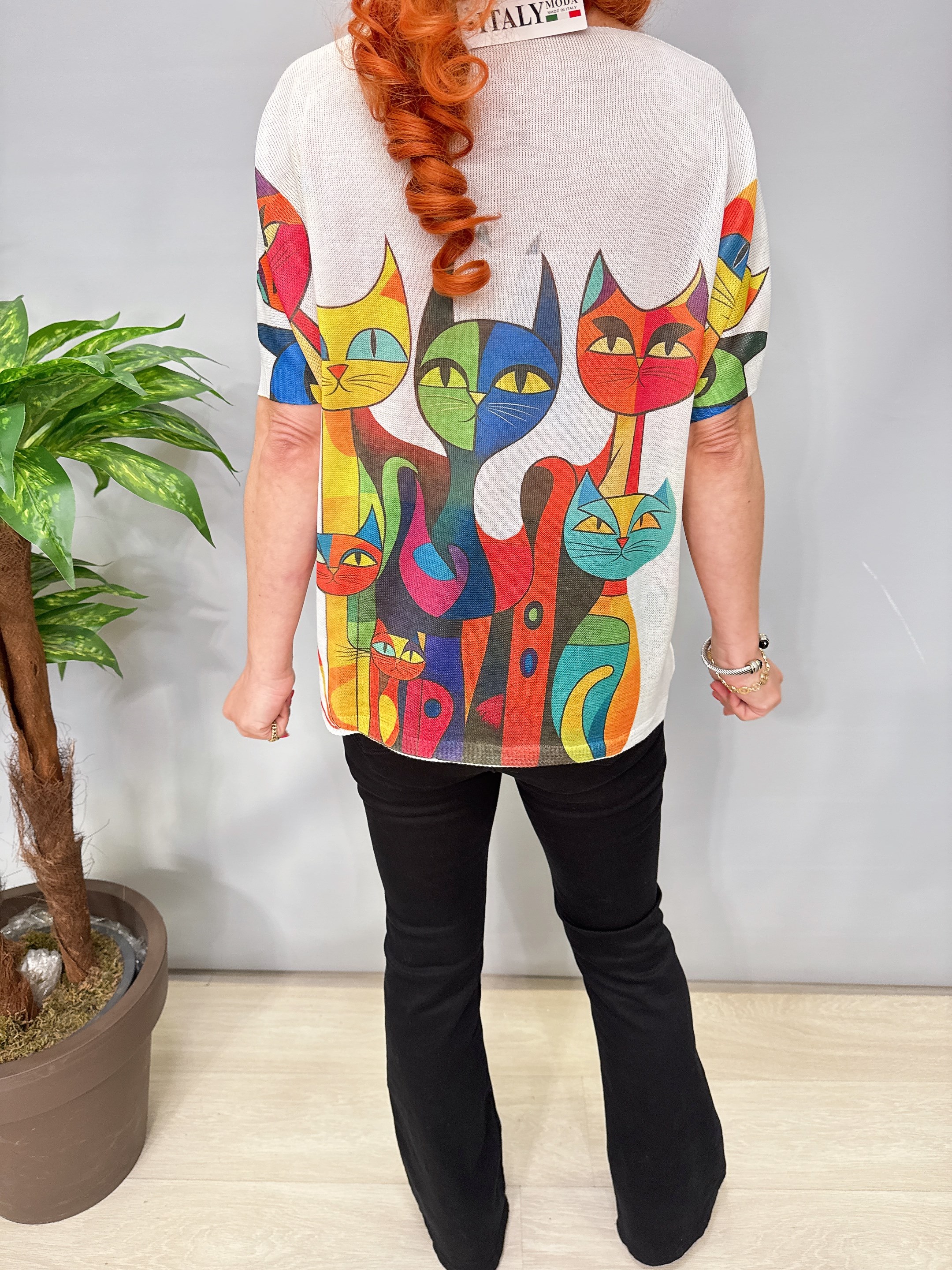 2295 Italyan Dijital Baskı Merserize Bluz 