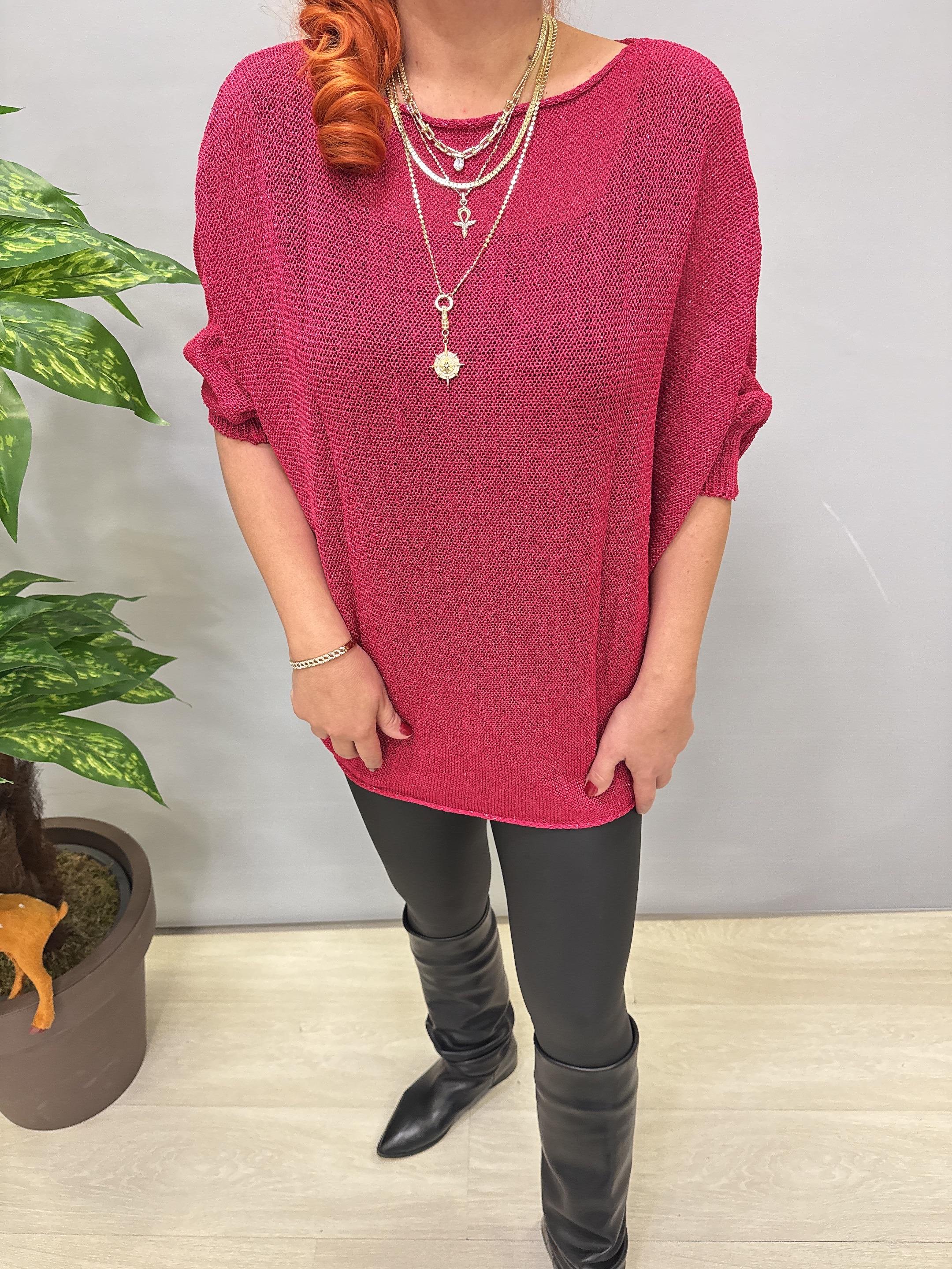2320 Merserize Triko Bluz Fuşya