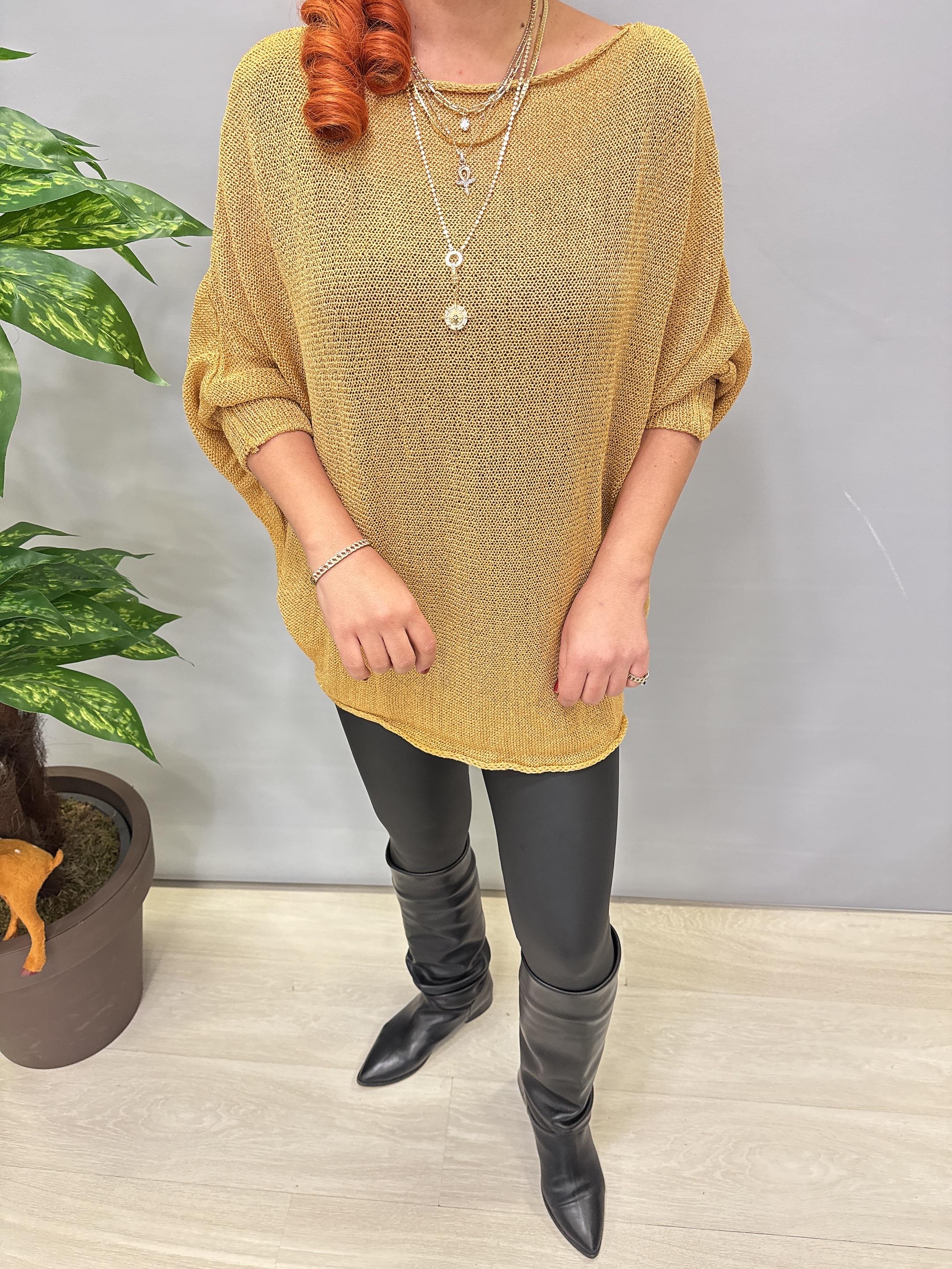 2320 Merserize Triko Bluz Gold