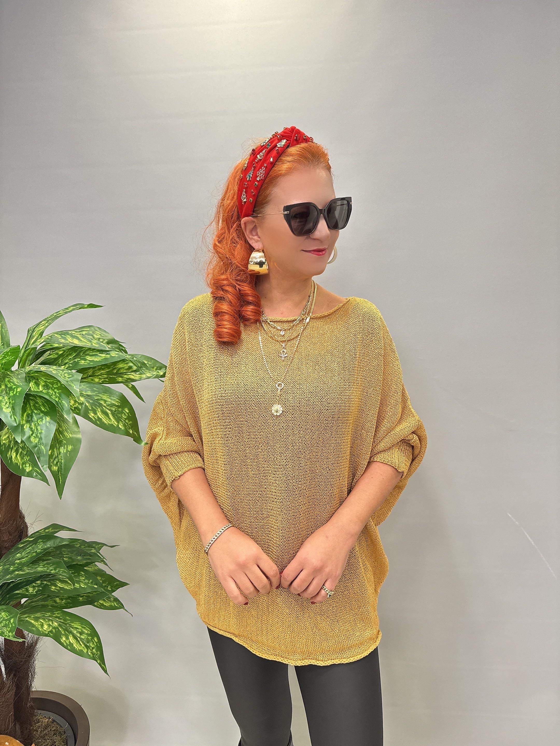 2320 Merserize Triko Bluz Gold