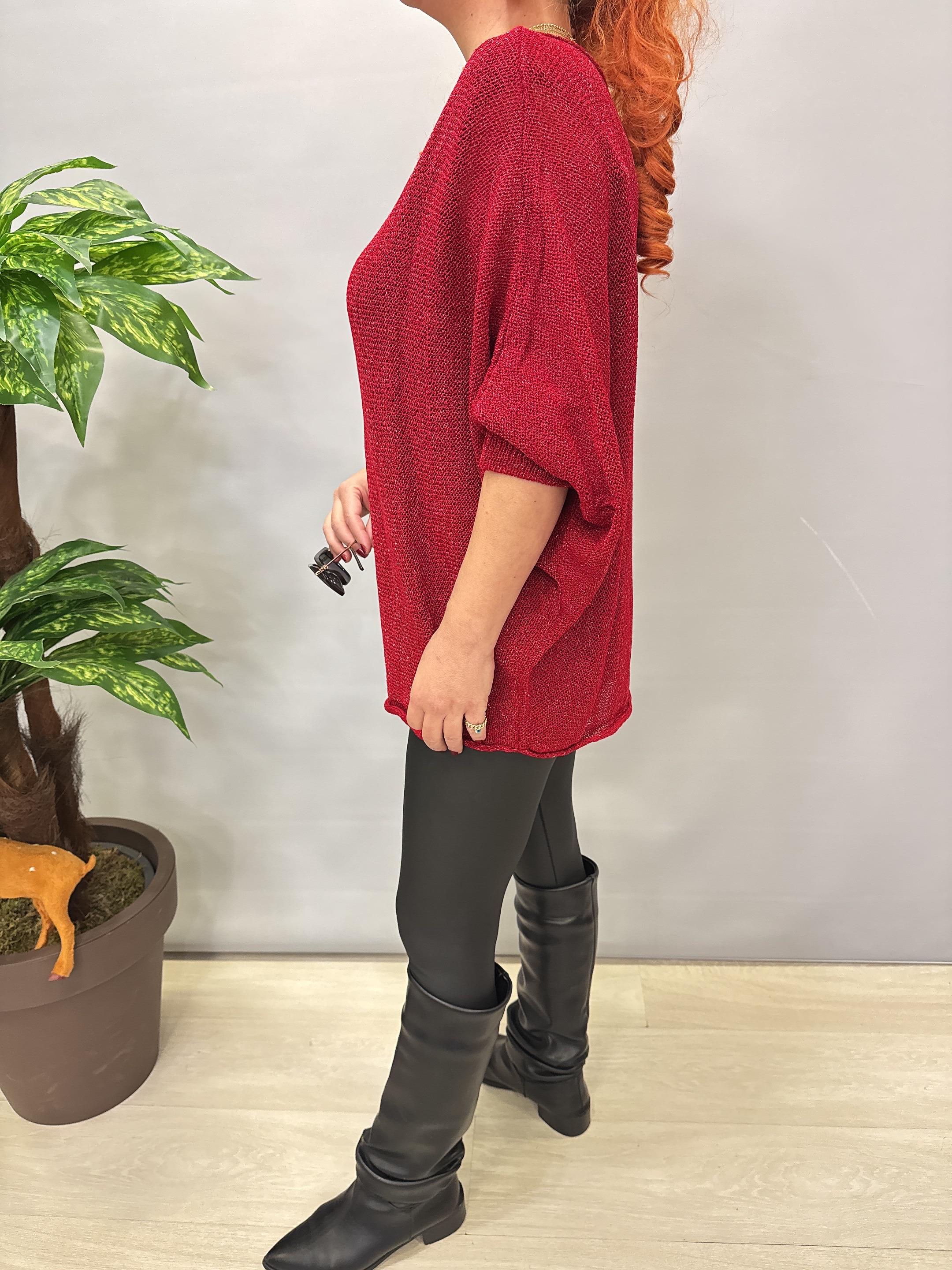 2320 Merserize Triko Bluz Kırmızı 