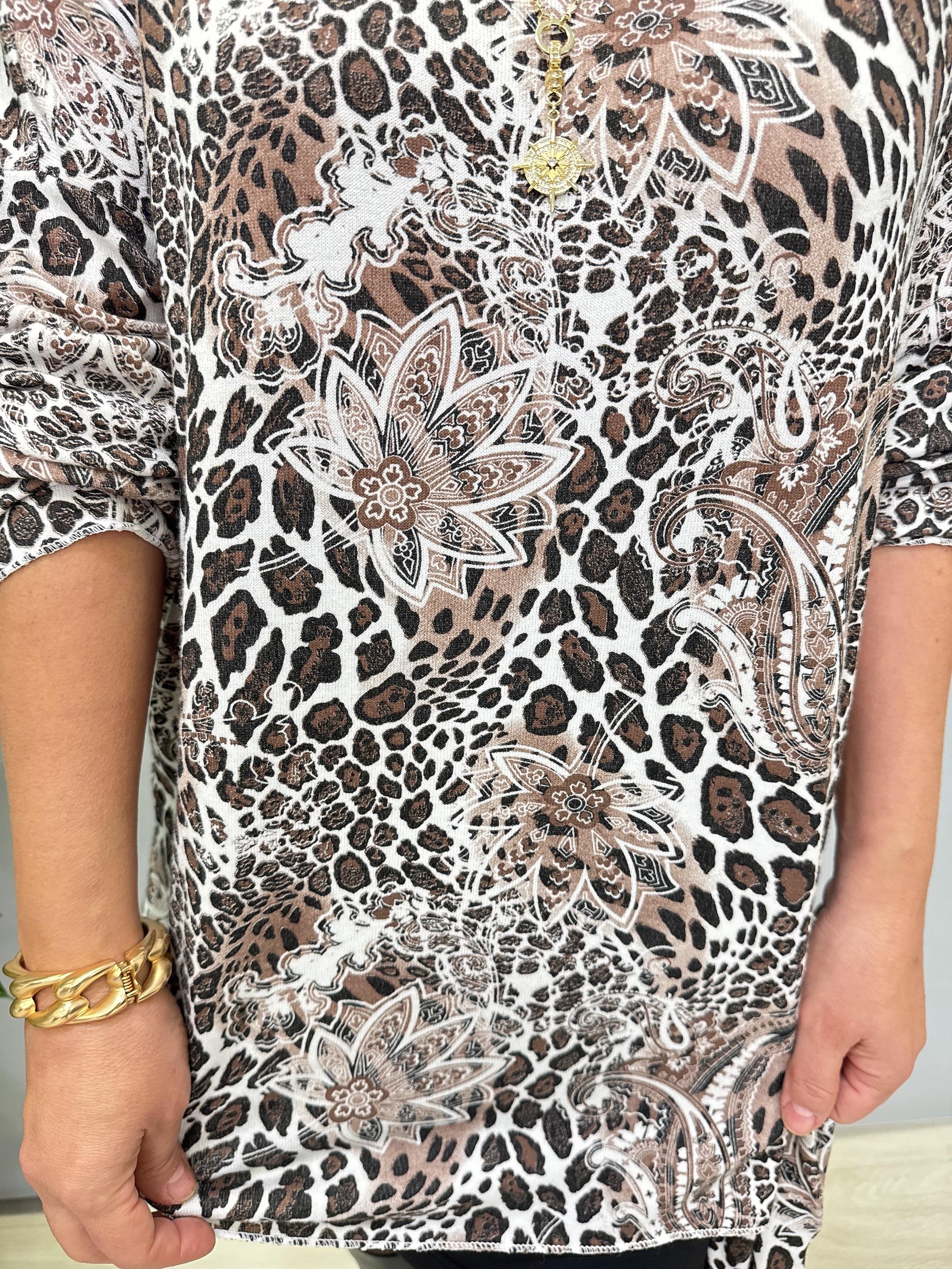 2322 Italyan Desenli Triko Bluz 