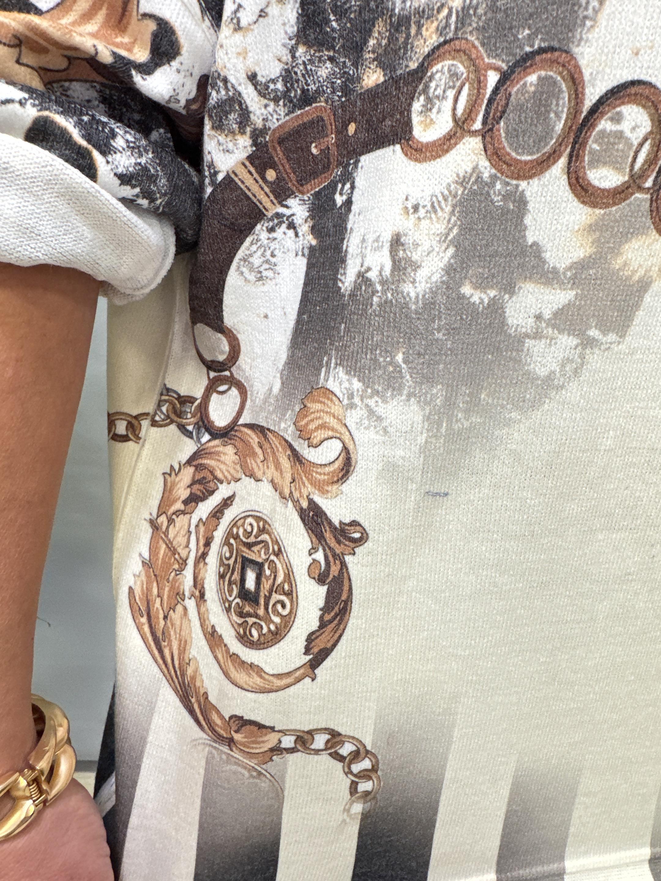 2322 Italyan Desenli Triko Bluz 