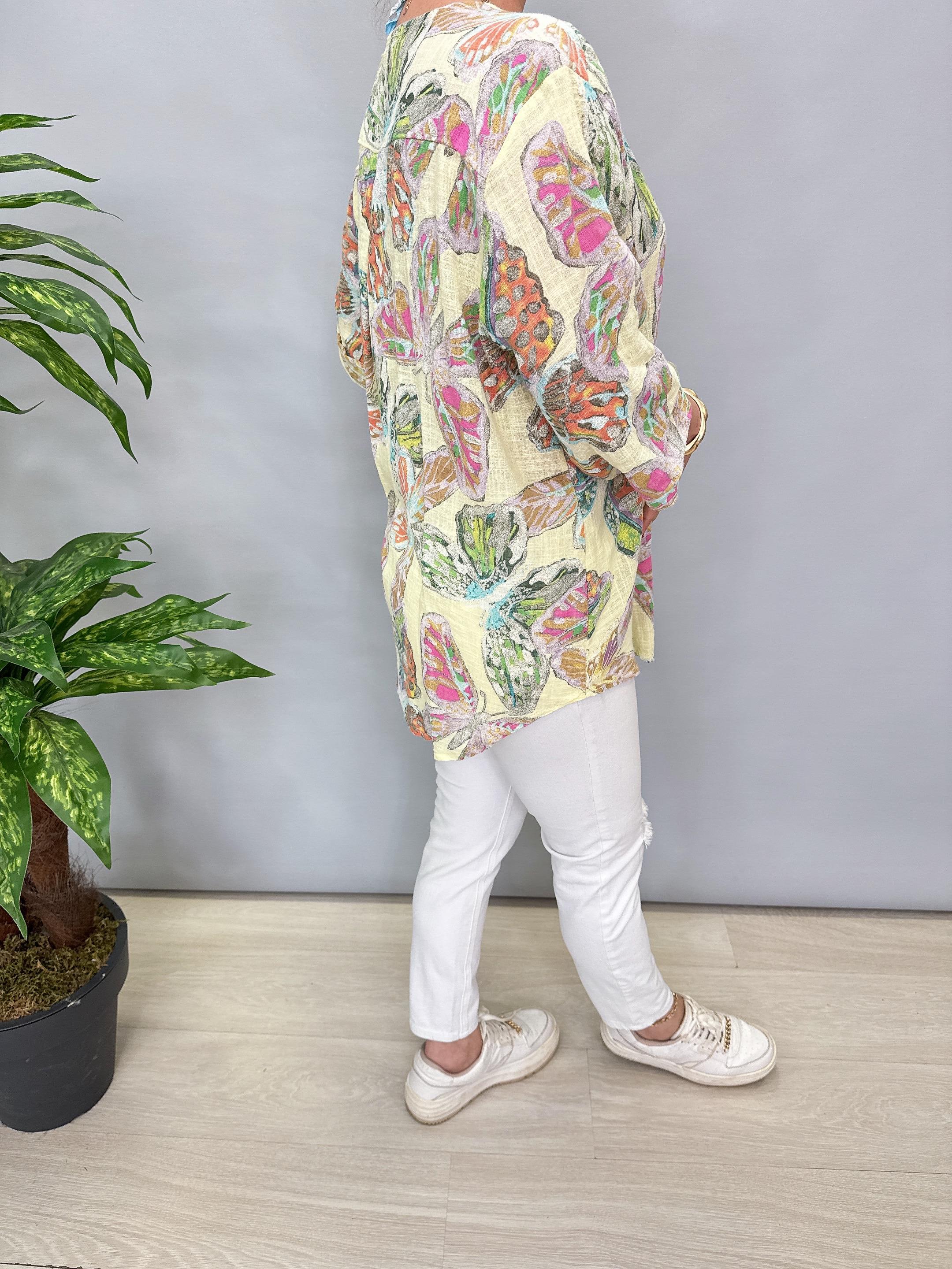 2330 İTALYAN PAMUKLU BLUZ SARI