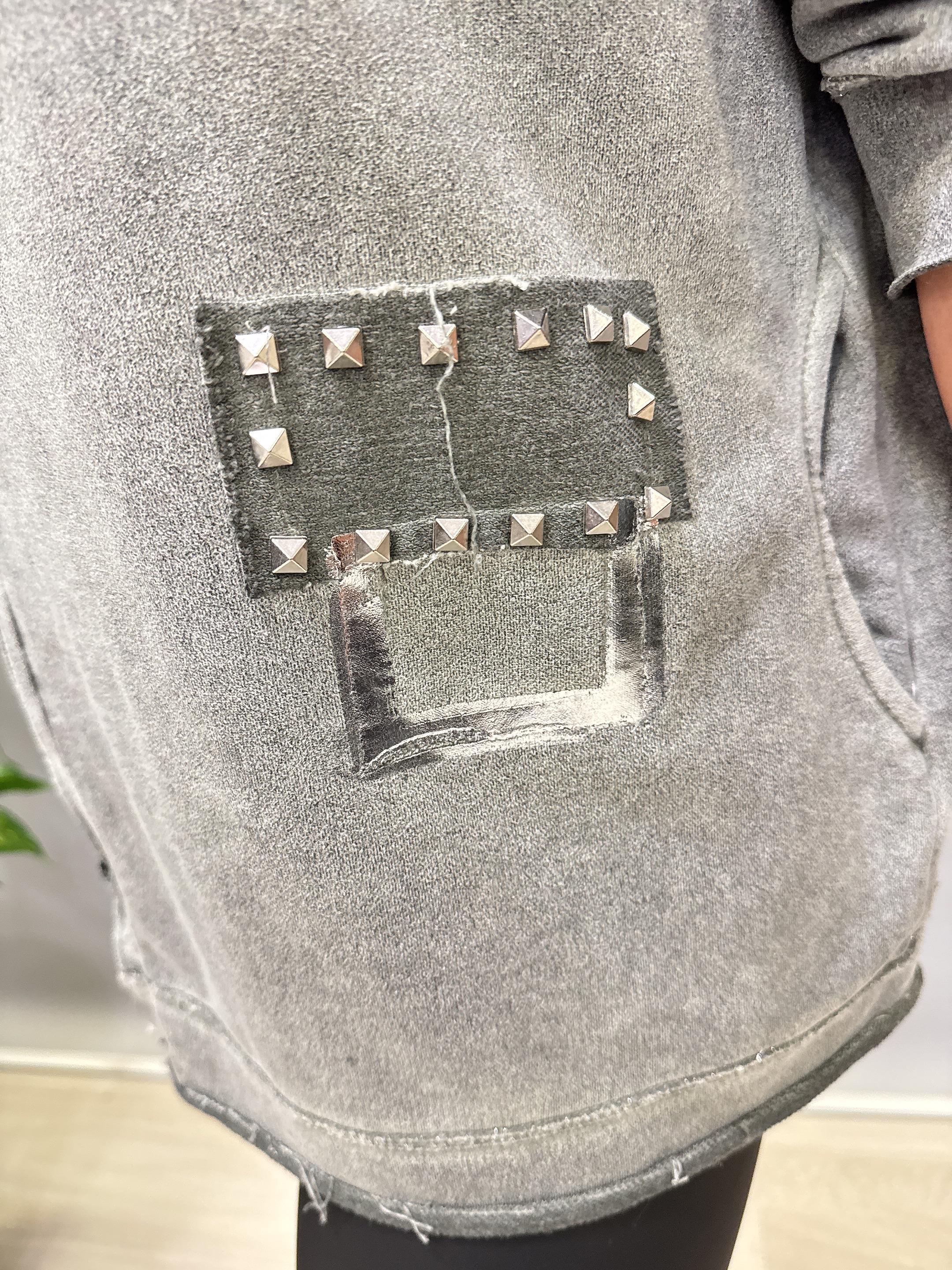 2343 Italyan Sweat Ceket Yeşil Tonu