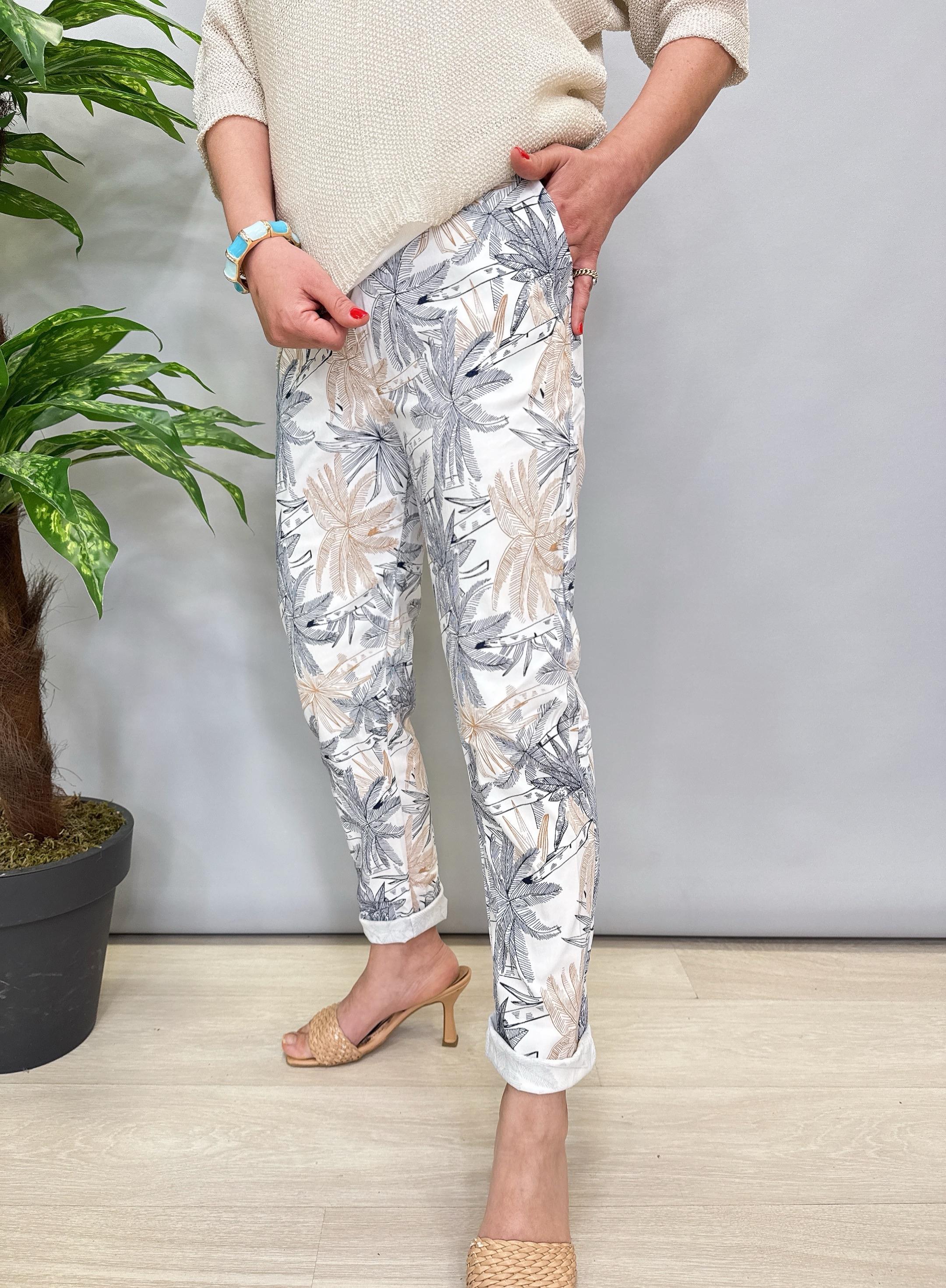 2345 Likralı Pantolon Lacivert/Vizon