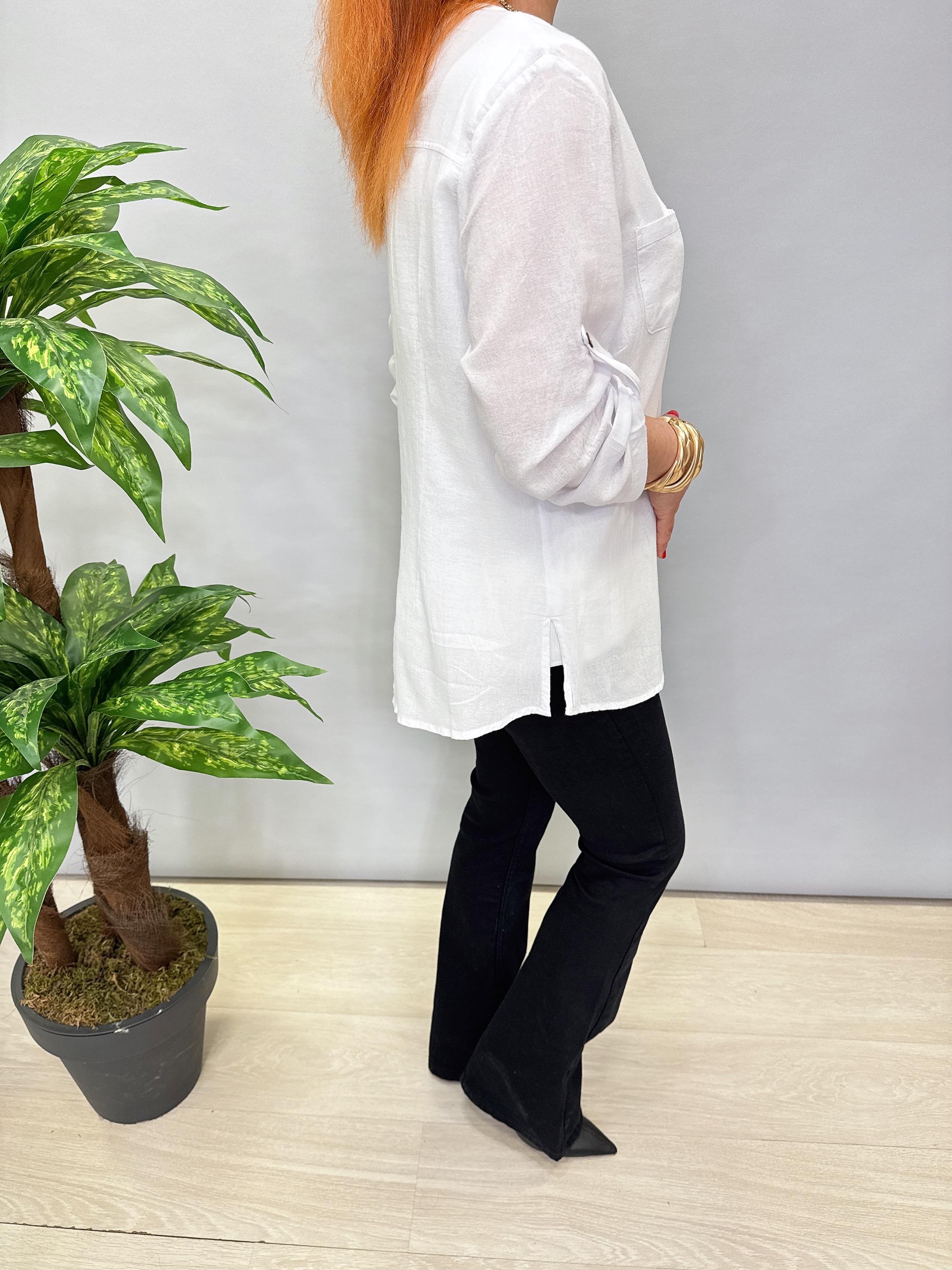 2519 PAMUKLU İNCE GÖMLEK CEKET BEYAZ